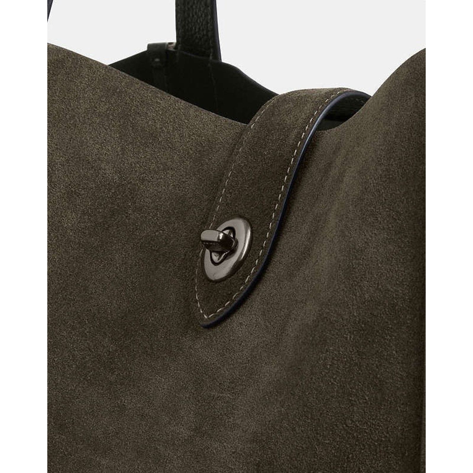 Coach NWT Coach Hadley Turnlock Tote Bag CCC76 Suede Leather Size ONE SIZE - 12 Thumbnail