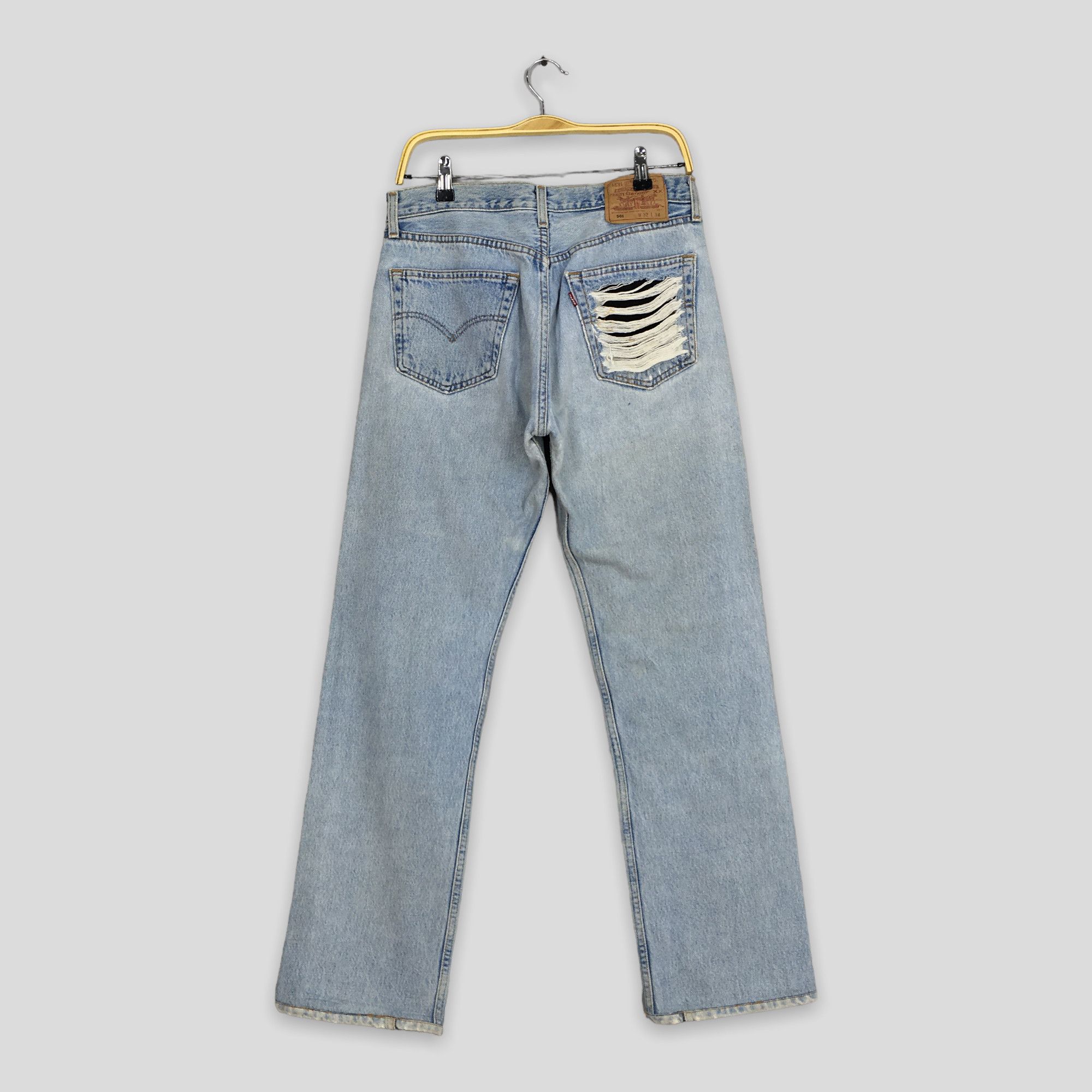 Levi's Size 31x29 Vintage 90s Levi's 501 Distressed Jeans S1576 Size US 31 - 9 Thumbnail