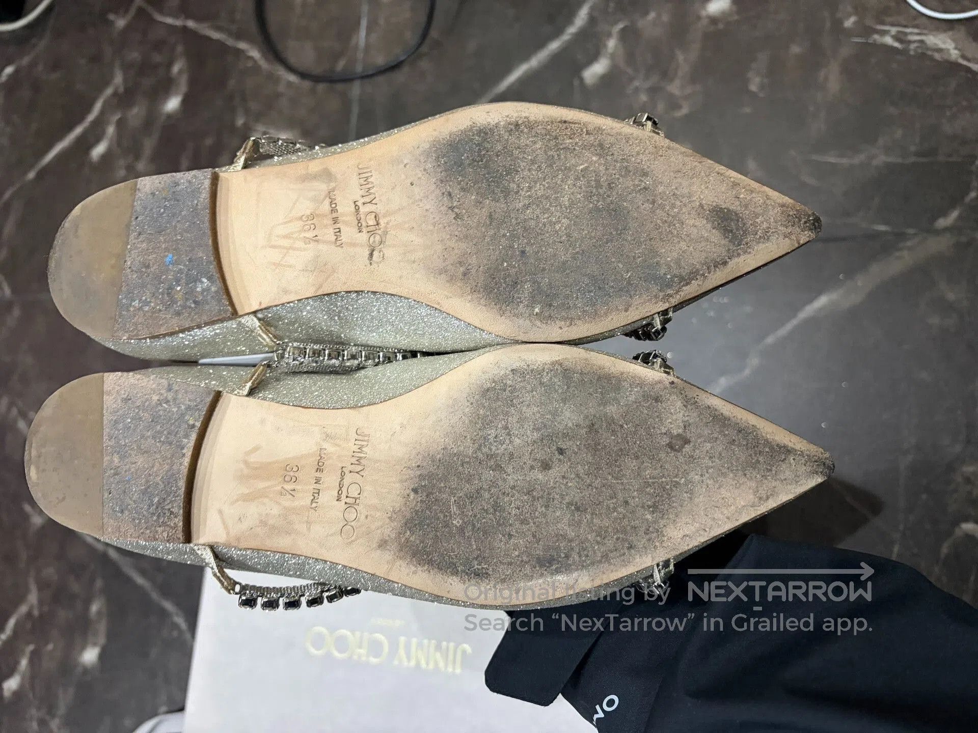 Jimmy Choo Jimmy Choo Glitter Cross Chain Flats. Size US 5.5 / IT 35.5 - 5 Thumbnail