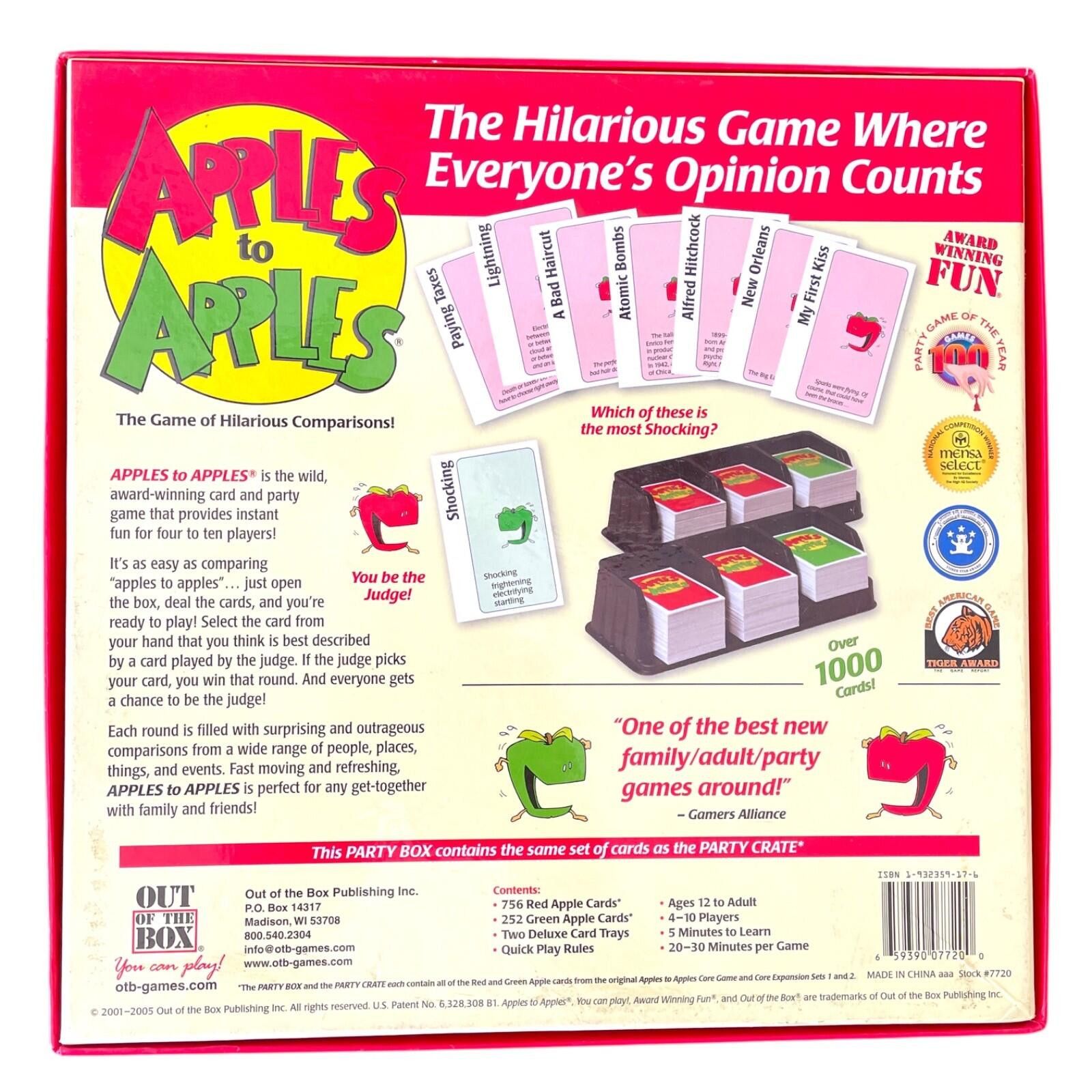 Other Apples to Apples Party Box 2005 Complete Game CLEAN! Size ONE SIZE - 2 Thumbnail
