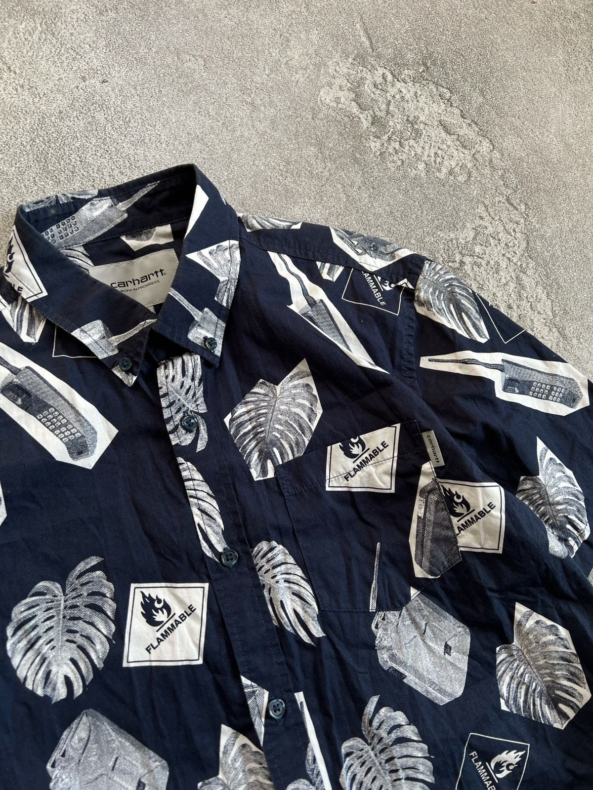 Carhartt Carhartt Wip Short Sleeve Button Shirt Collared Print Size M Size US M / EU 48-50 / 2 - 3 Thumbnail