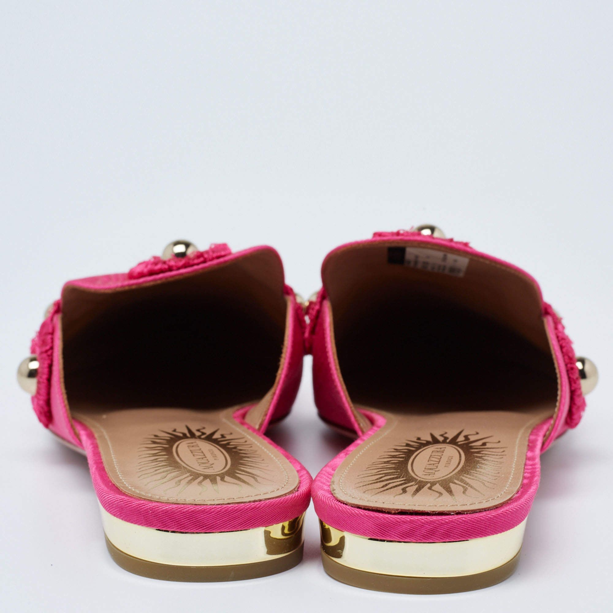 Aquazzura o1y0625 Flat Mules in Fuchsia Size US 4 / IT 34 - 5 Thumbnail