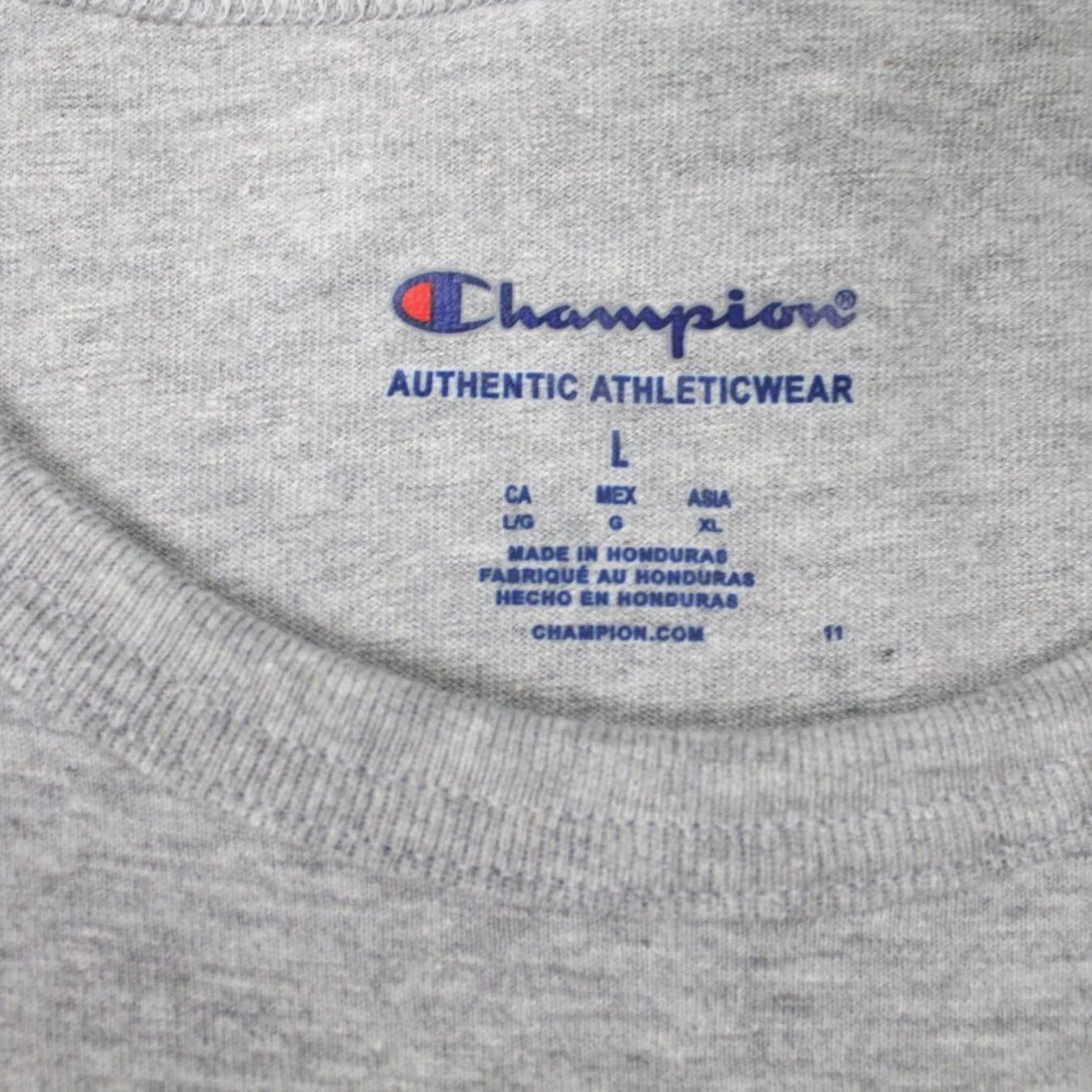 Champion Champion AOP Shirt Mens Large Gray All Over Cotton/Poly Blend S/S Pullover Size US L / EU 52-54 / 3 - 6 Thumbnail