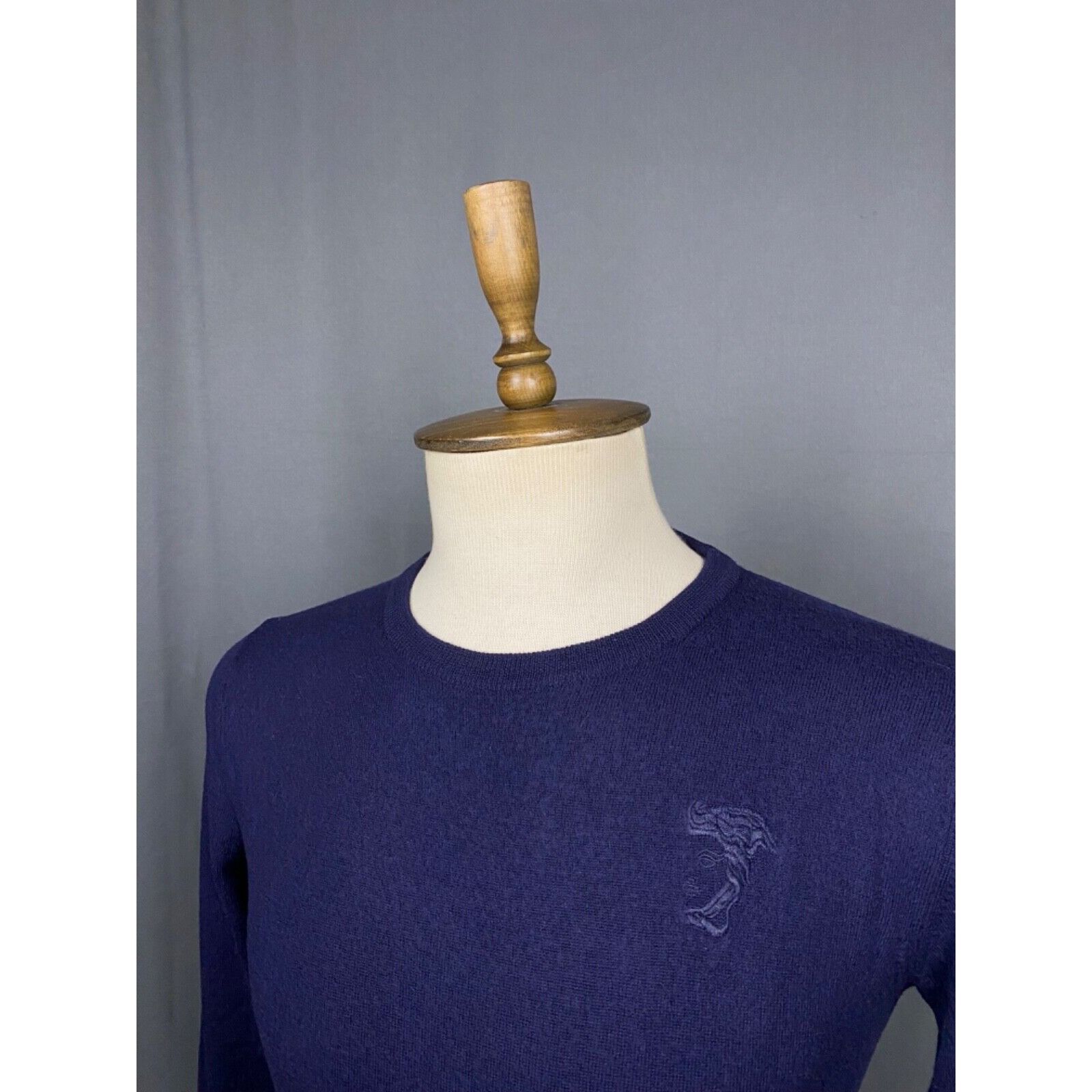 Versace Versace Collection Medusa Logo Men's Blue Wool Crewneck Swea Size US M / EU 48-50 / 2 - 5 Thumbnail