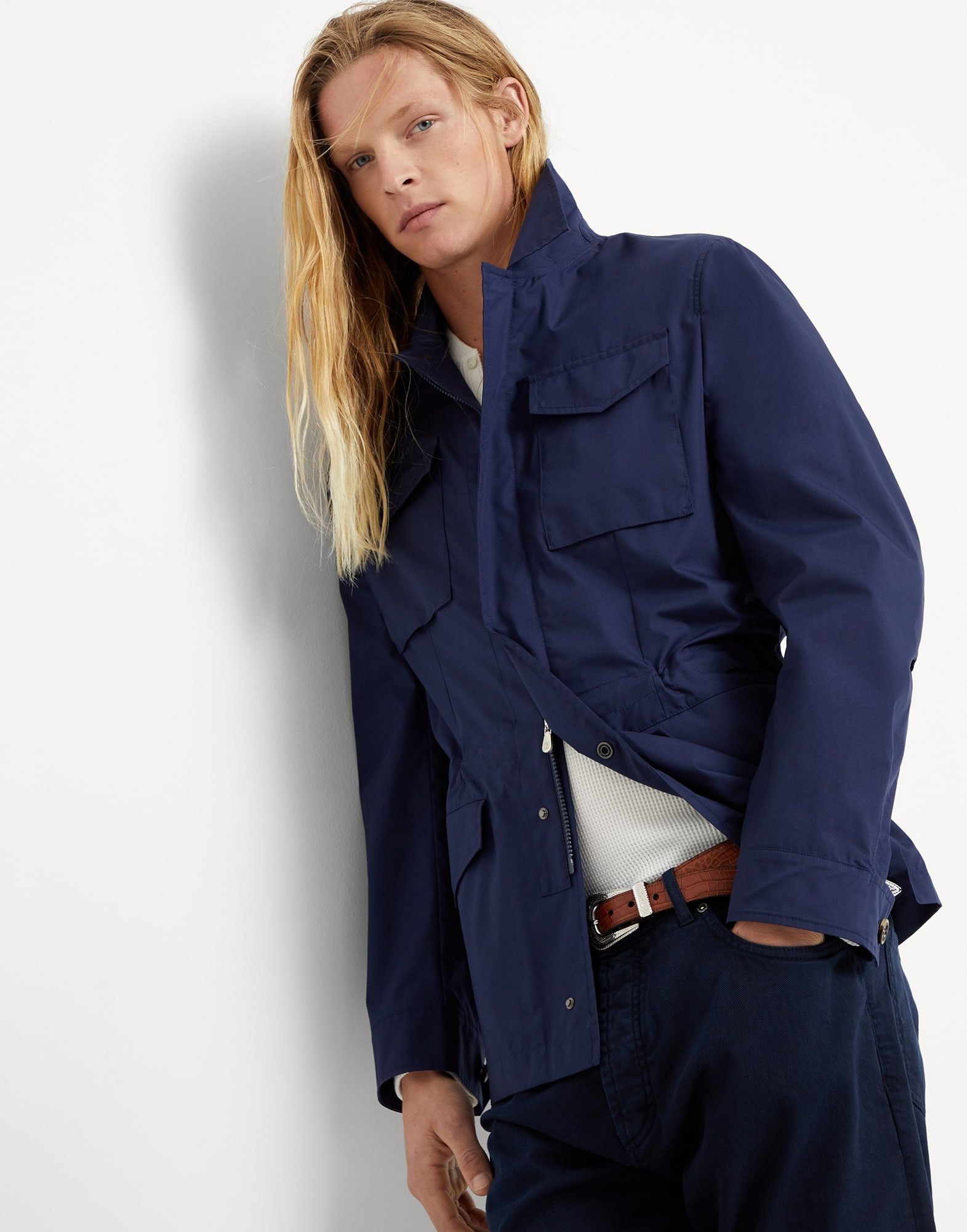 Brunello Cucinelli Jacket Water Resistant in Dark Blue Size US M / EU 48-50 / 2 - 4 Thumbnail