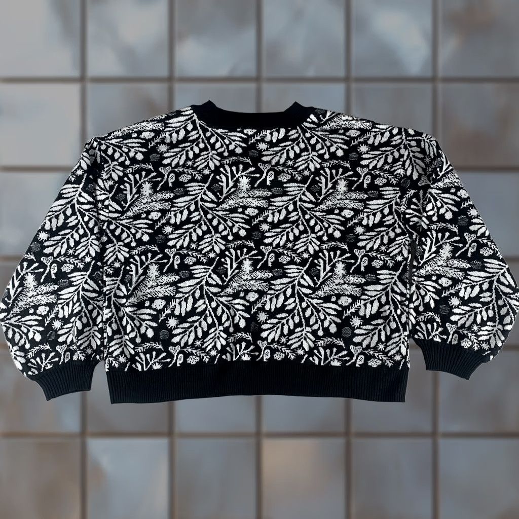 Vintage VINTAGE? a.n.a new approach SWEATER WOMENS 2XL BLACK IVORY BRANCH LONG SLEEVE NWT Size XXL / US 16-18 / IT 52-54 - 1 Thumbnail
