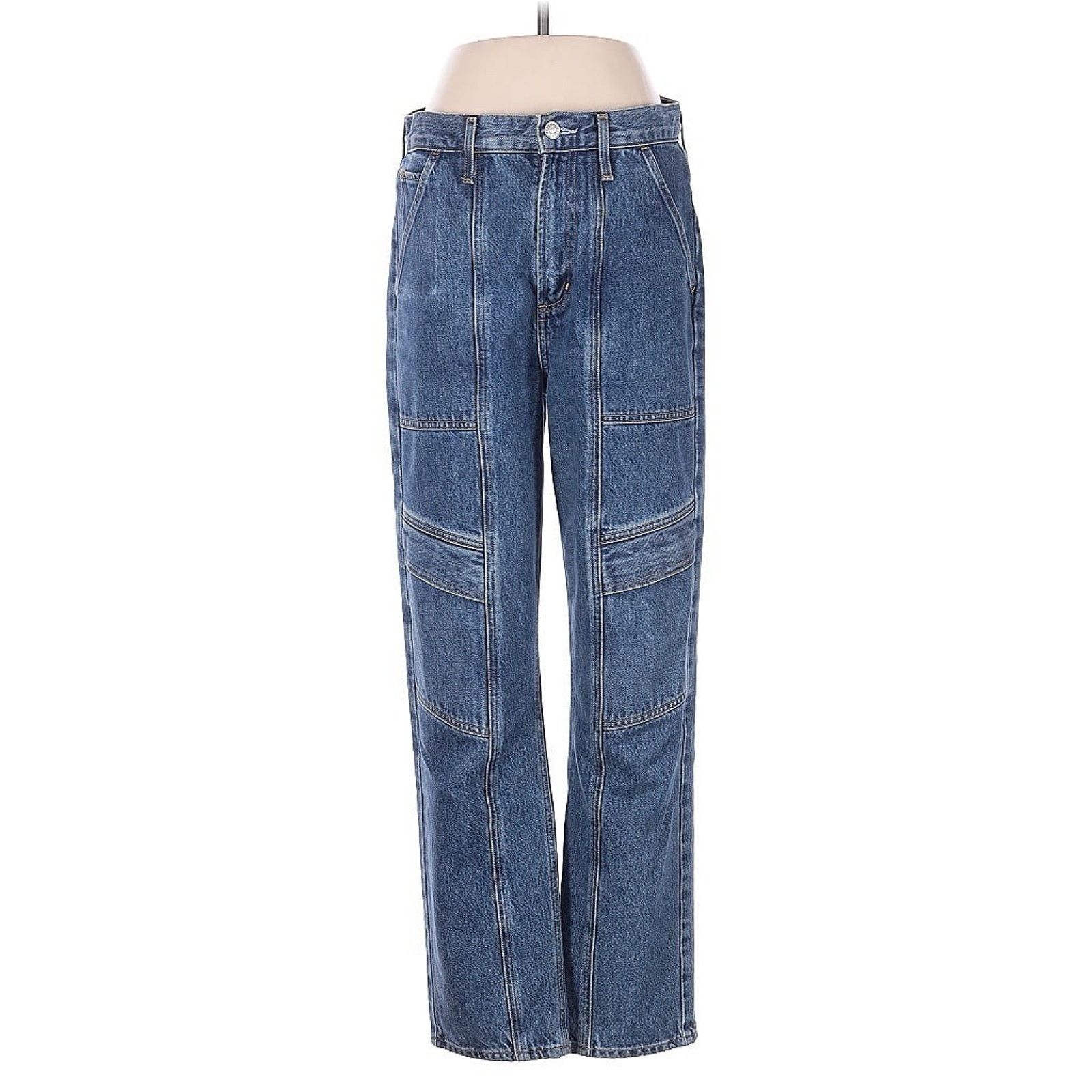 Agolde Agolde SZ 26 Cooper Cargo Jeans Regulation Blue 28" Inseam Size 28" / US 6 / IT 42 - 1 Thumbnail