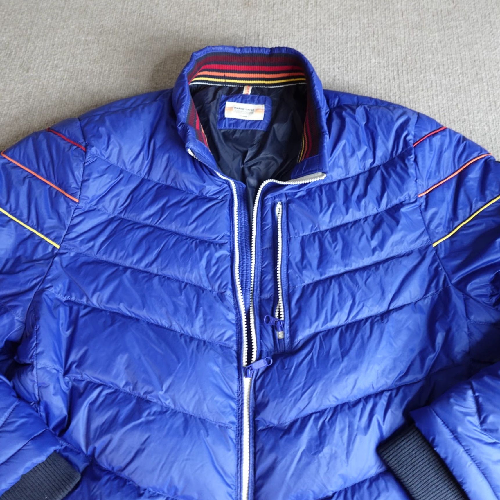 Marine Layer Marine Layer Jacket XL Blue Quilted Down Filled Puffer Jacket Mens Regular Size XL Vintage? No Retro 90s Theme? Not needed. Size US XL / EU 56 / 4 - 2 Thumbnail