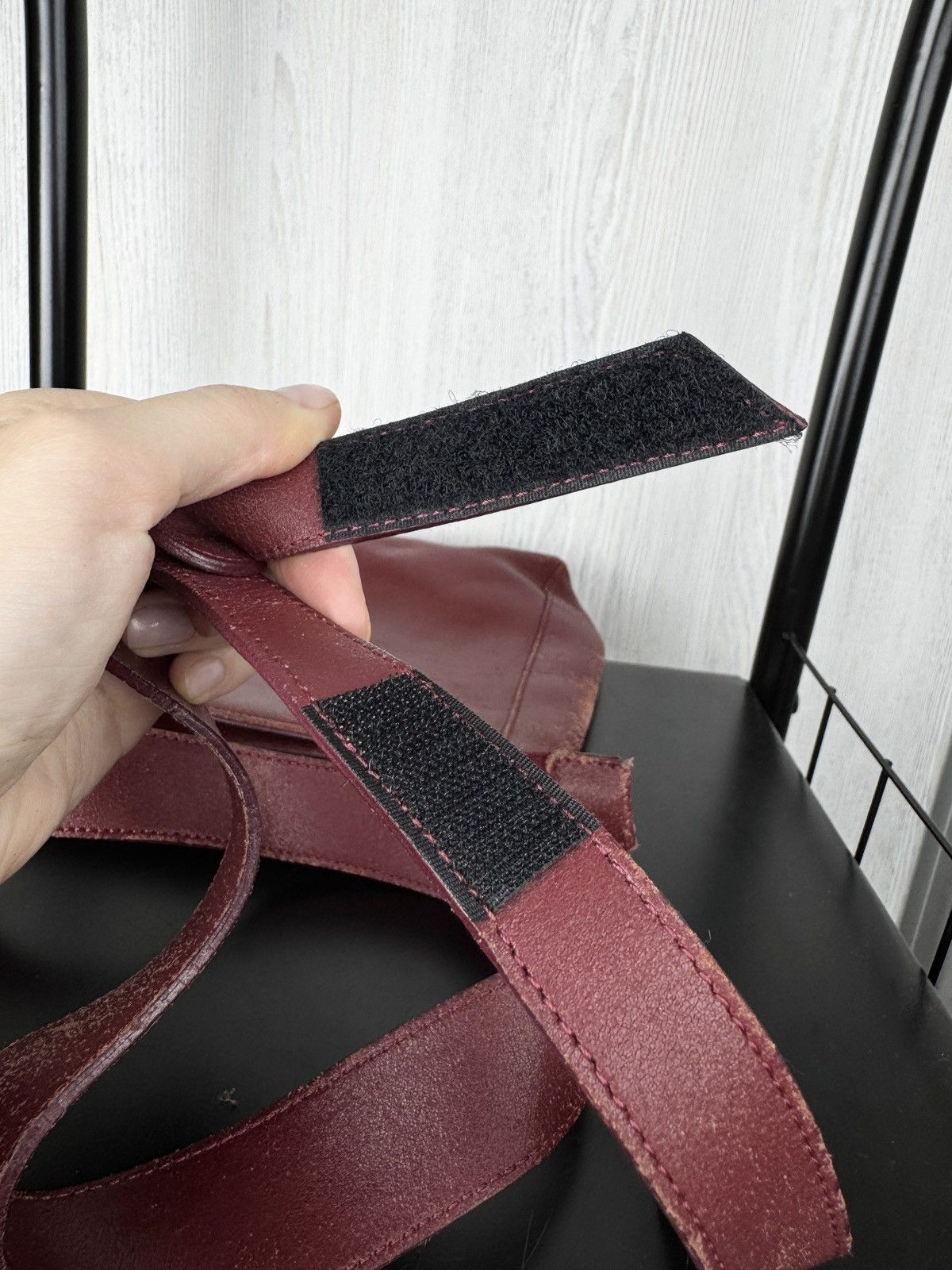 Emporio Armani Emporio Armani Ruby Red vintage Faded leather crossbody bag Size ONE SIZE - 13 Thumbnail