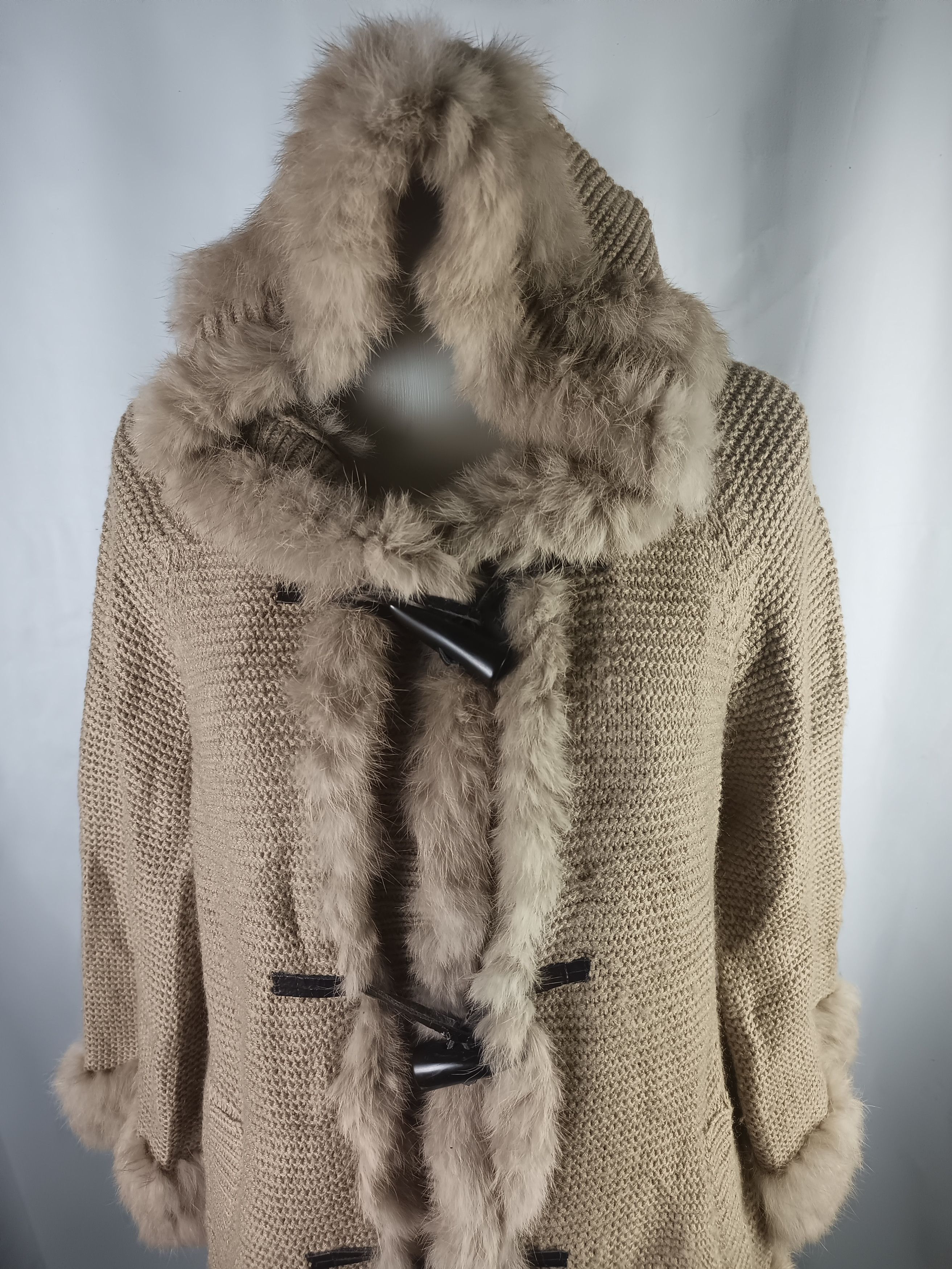 Designer × Japanese Brand VICKY Faux Fur Knit Toggle Jacket Size L / US 10 / IT 46 - 3 Thumbnail