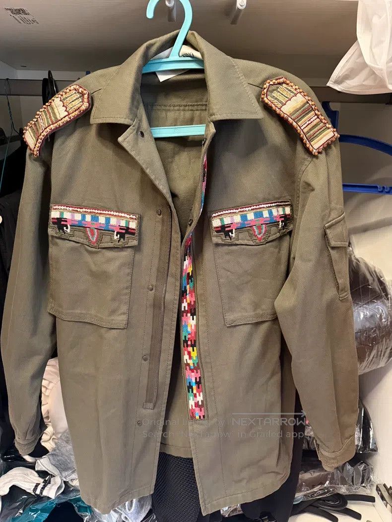 Valentino Valentino Army green studded beaded jacket Size US XXS / EU 40 - 1 Thumbnail