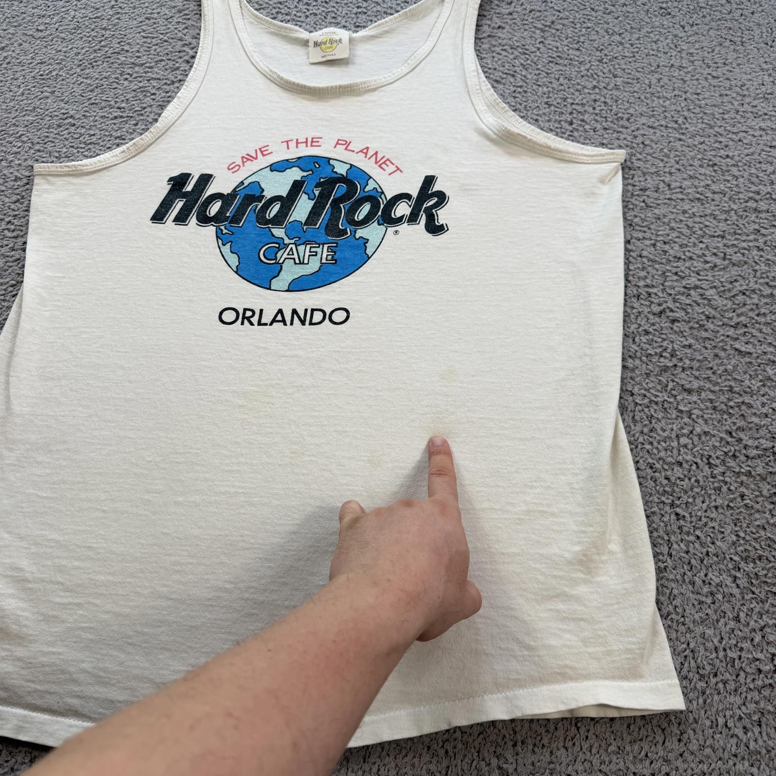 Hard Rock Cafe Vintage Hard Rock Cafe Orlando Tank Top 90s Single Stitch L Size US L / EU 52-54 / 3 - 8 Thumbnail