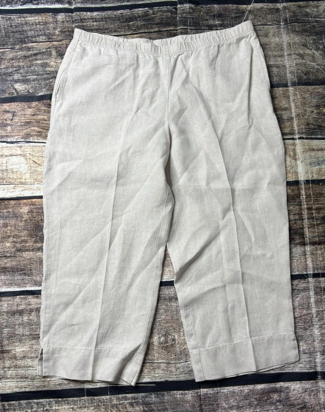 J. Jill J Jill Pants Womens Medium Petite Love Linen Beige Joggers Size 32" / US 10 / IT 46 - 1 Thumbnail