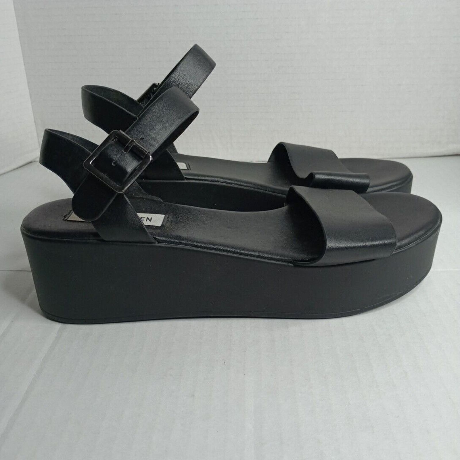 Steve Madden Steve Madden Black Wedge Sandals Women's Size 7.5M Size US 7.5 / IT 37.5 - 3 Thumbnail