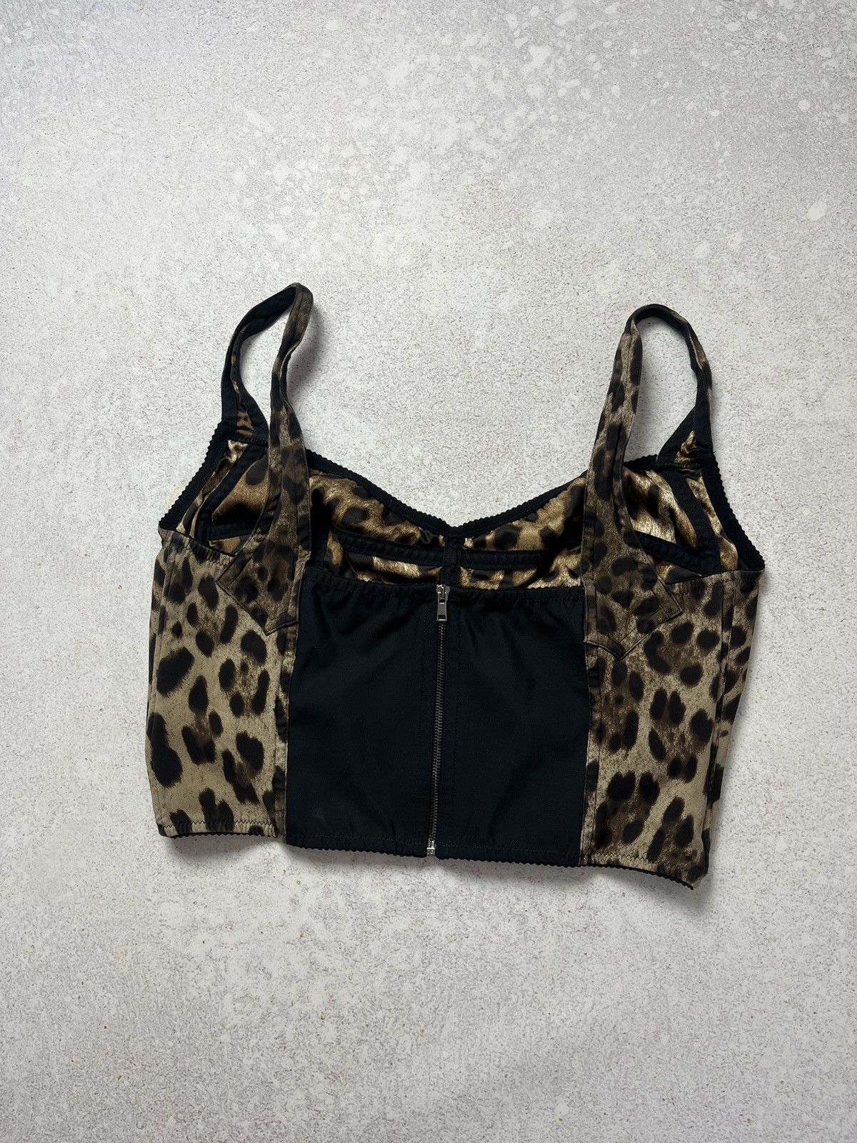 Dolce & Gabbana Dolce & Gabbana Leopard-print Charmeuse Bustier Top Size S Size S / US 4 / IT 40 - 4 Thumbnail