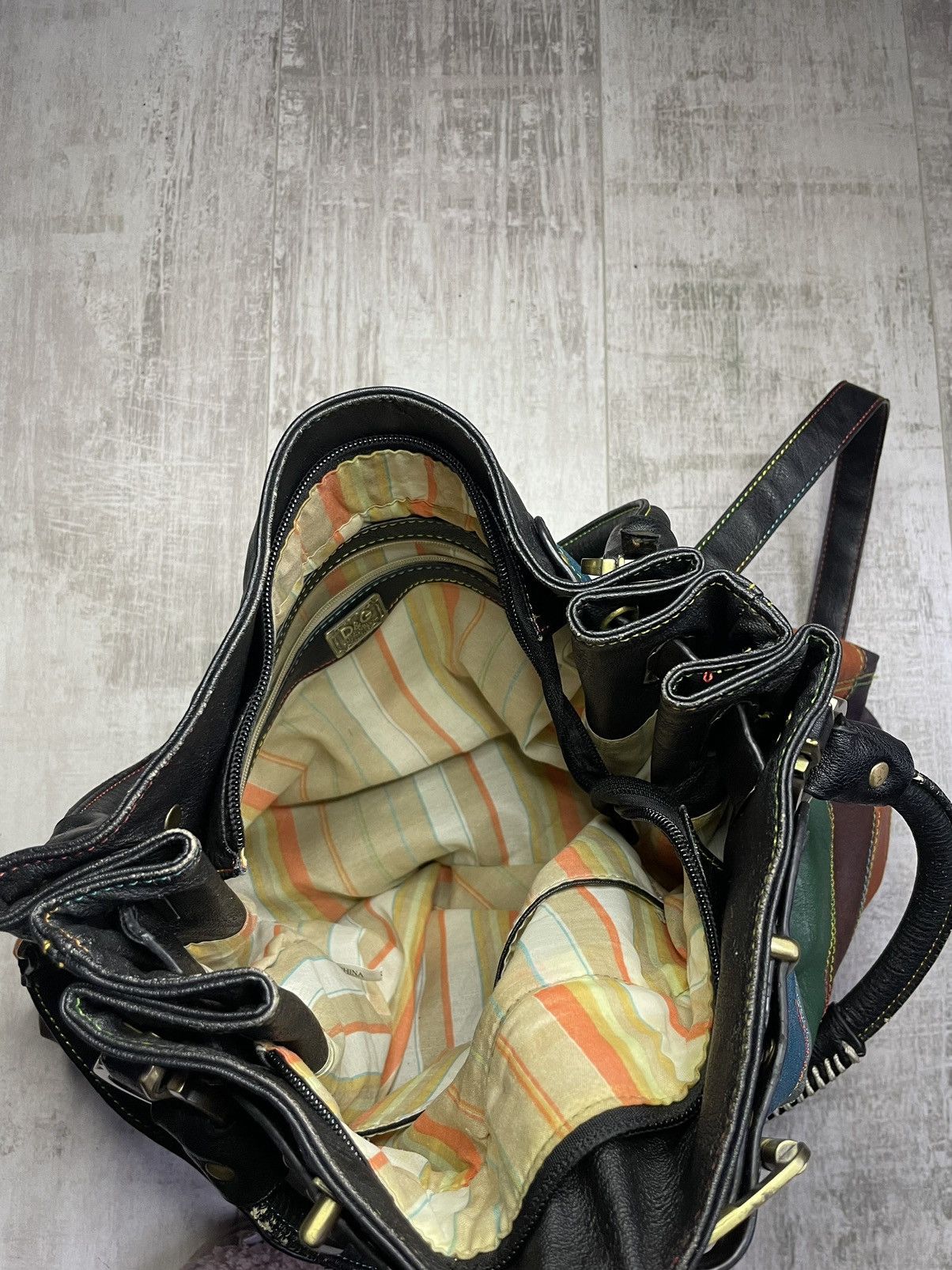Dolce & Gabbana Vintage 00’s Dolce & Gabbana Y2K Striped Leather Bag RARE Size ONE SIZE - 9 Thumbnail