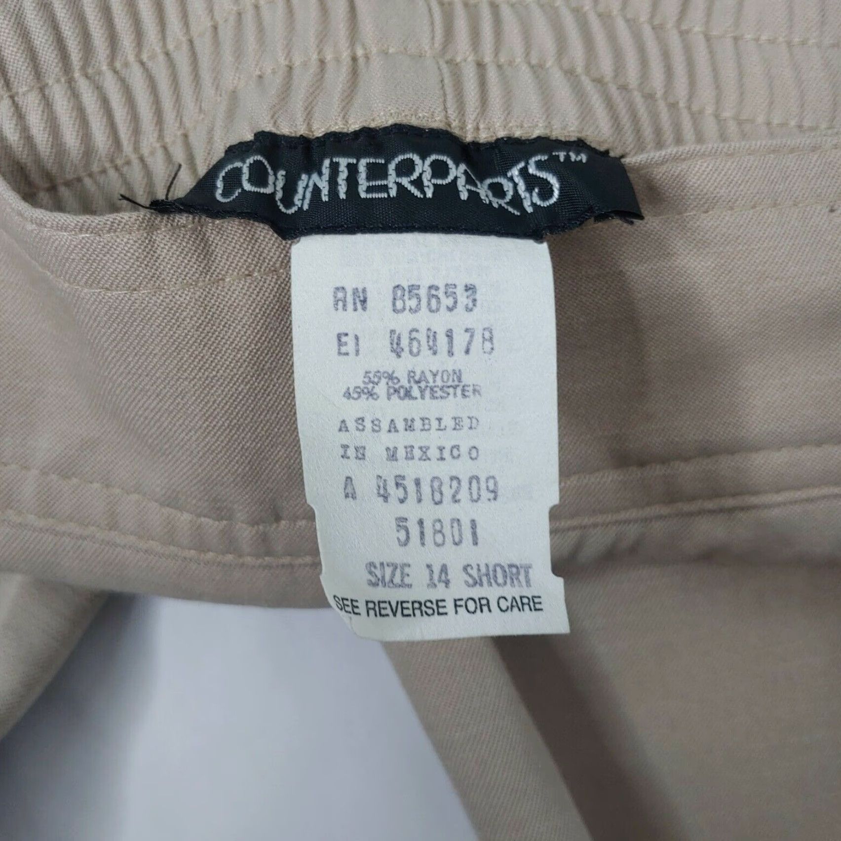Vintage VINTAGE Counterparts Stirrup Pants Size 14 Short Beige Elastic Button NOS New Size 36" / US 14 / IT 50 - 6 Thumbnail