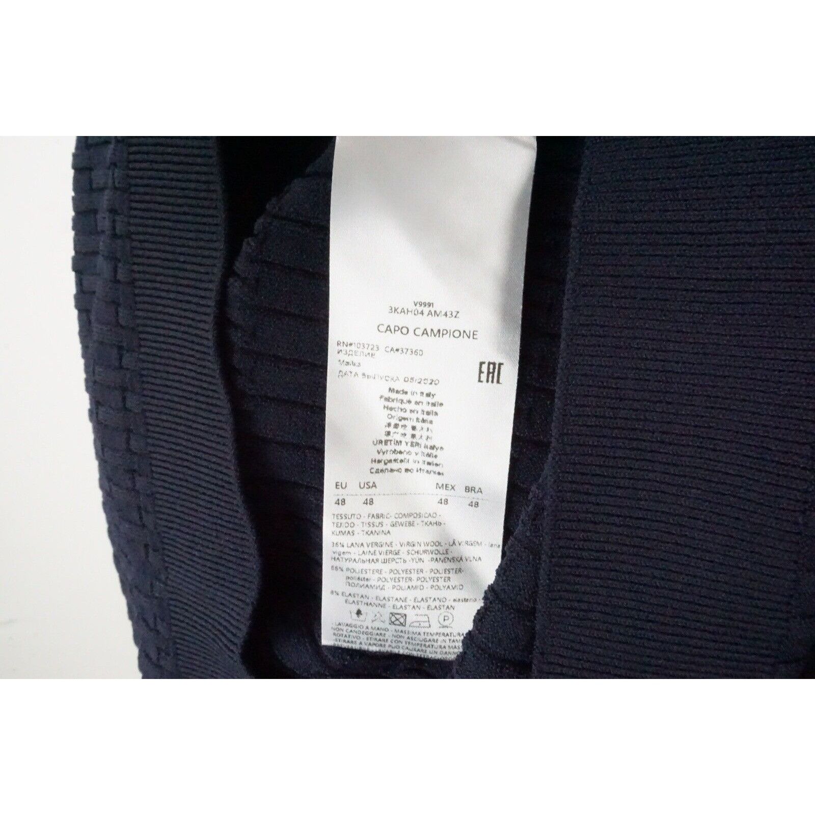 Giorgio Armani Giorgio Armani Black Label Textured Wool Blend Woven Sweater Size US M / EU 48-50 / 2 - 5 Thumbnail