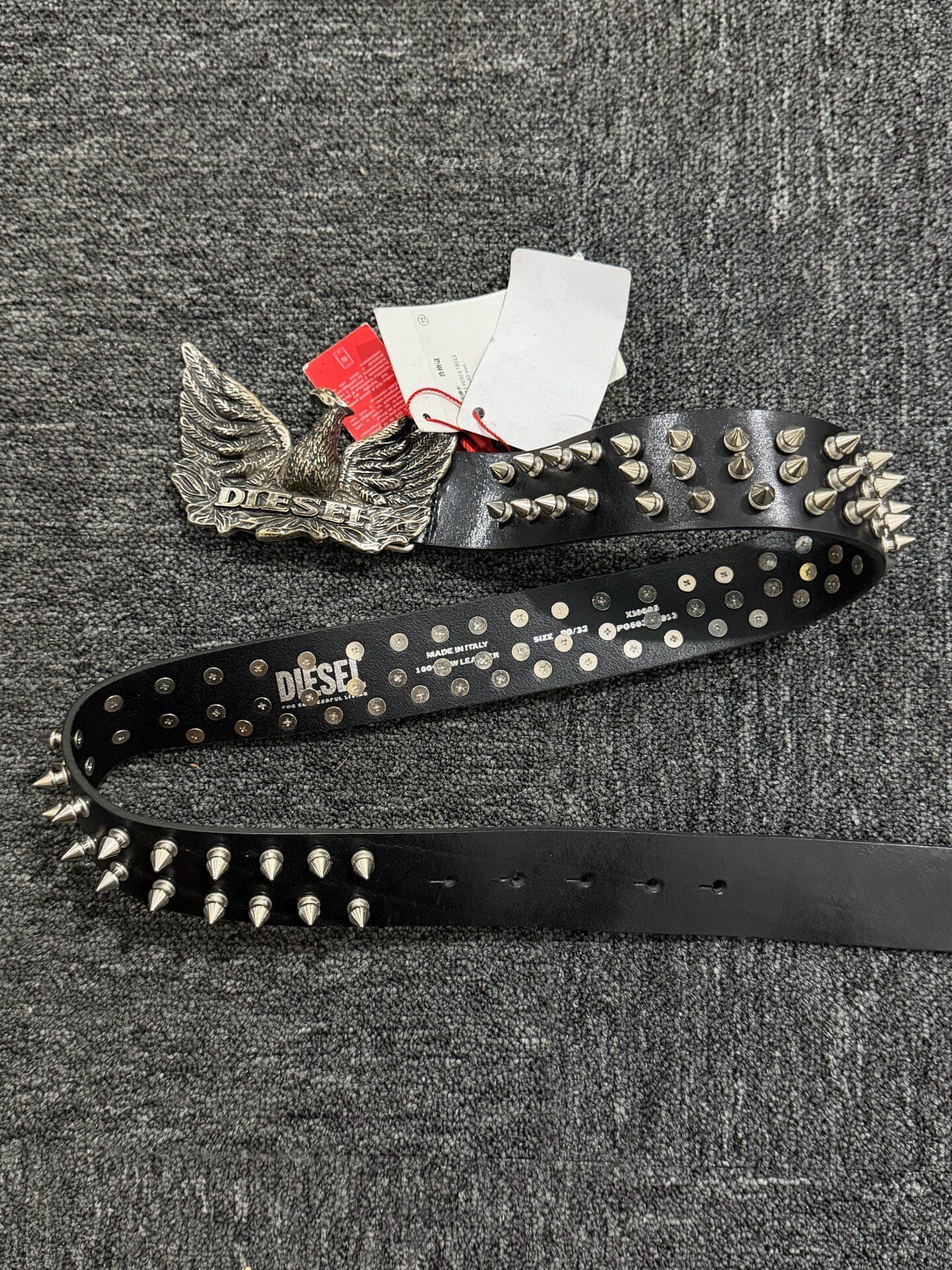 Diesel Diesel 24SS Irregular Rivet Belt Size ONE SIZE - 1 Thumbnail