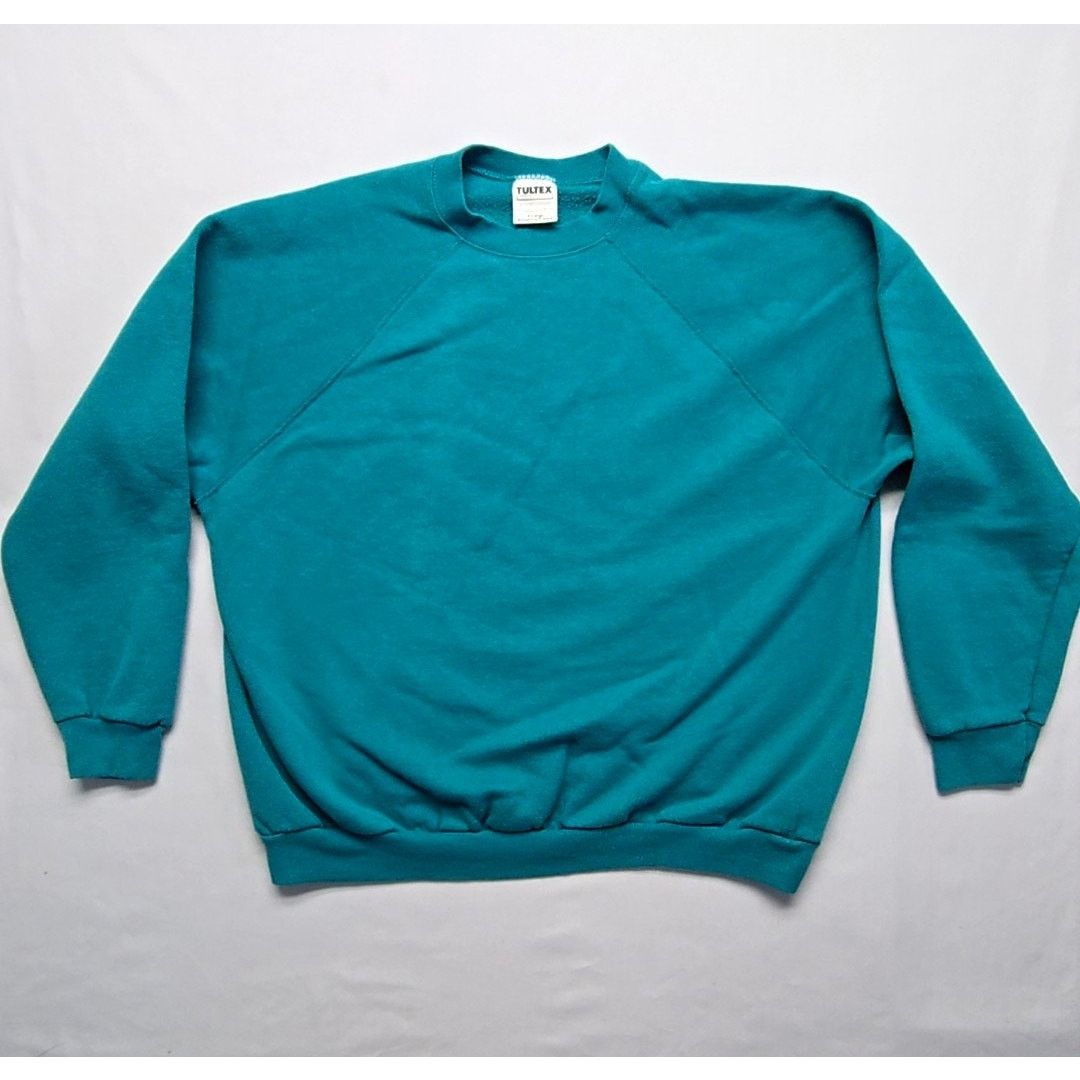 Tultex Vintage Blank Tultex Sweatshirt Teal 90s X-Large XL Crewneck Size US XL / EU 56 / 4 - 1 Thumbnail
