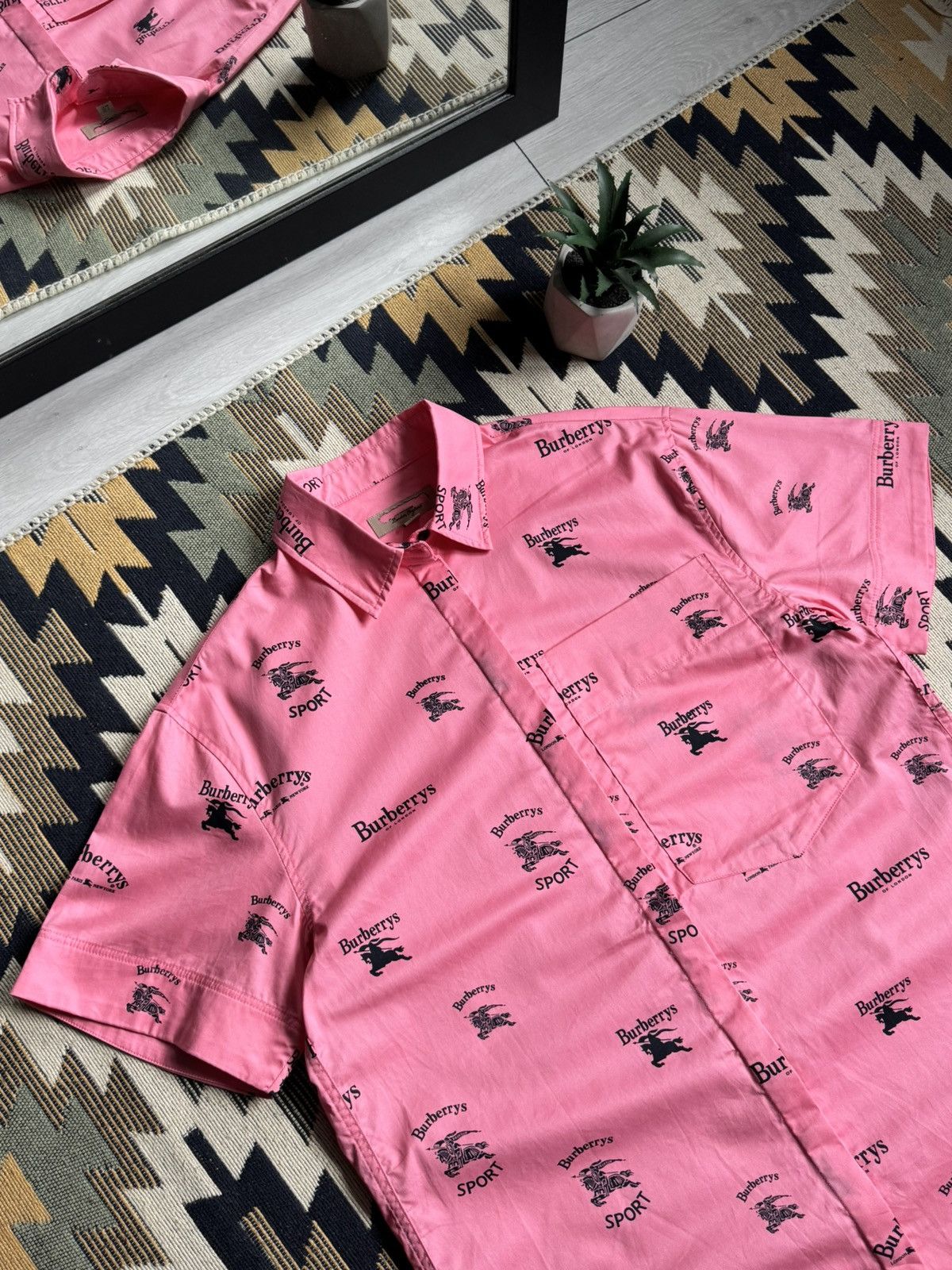 Other ❗️RARE❗️Burberrys Sport Monogram Short Sleeve Button Up Shirt Size US M / EU 48-50 / 2 - 4 Thumbnail