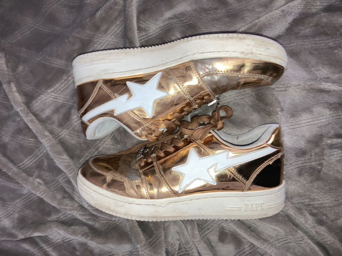 Bape Gold Foil Bapesta Size US 9 / EU 42 - 2 Thumbnail