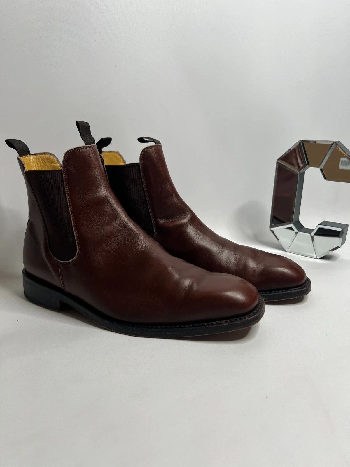 Other THE HOUSE OF BRUAR British Men's Brown Leather Chealse Boots Size US 12.5 / EU 45-46 - 2 Thumbnail