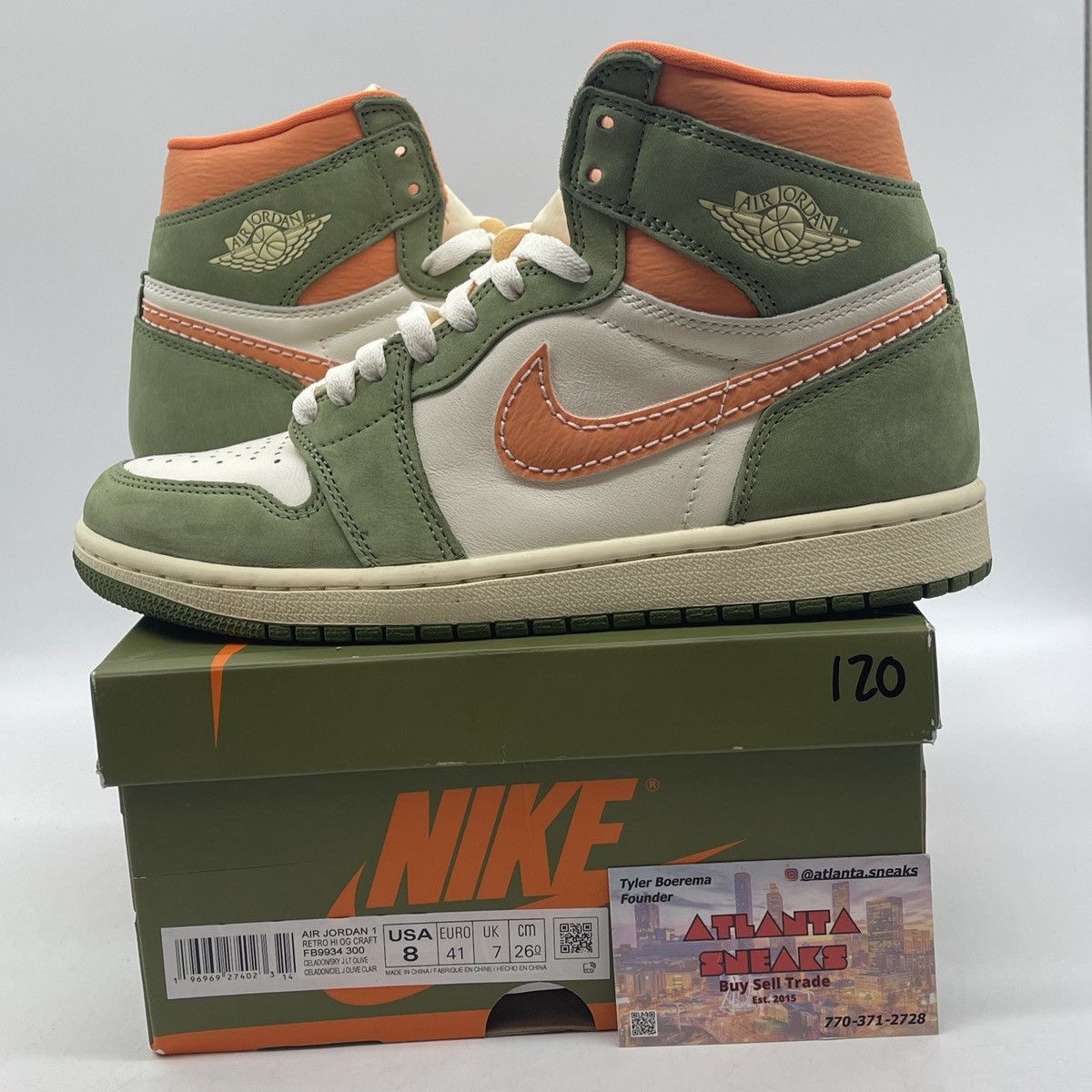 Nike Air Jordan 1 craft celadon Size US 8 / EU 41 - 1 Thumbnail