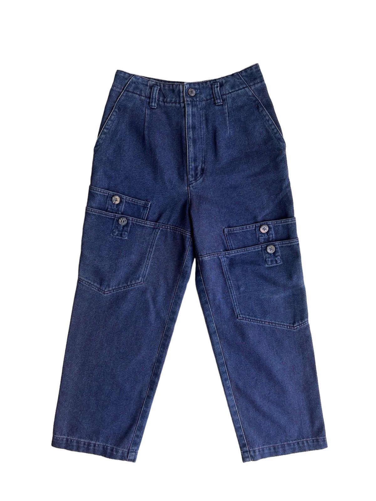 image of Final Home x Hai Sporting Gear Fw02 Hai Sporting Gear Indigo Parachute Pocket Baggy Denim in Raw In