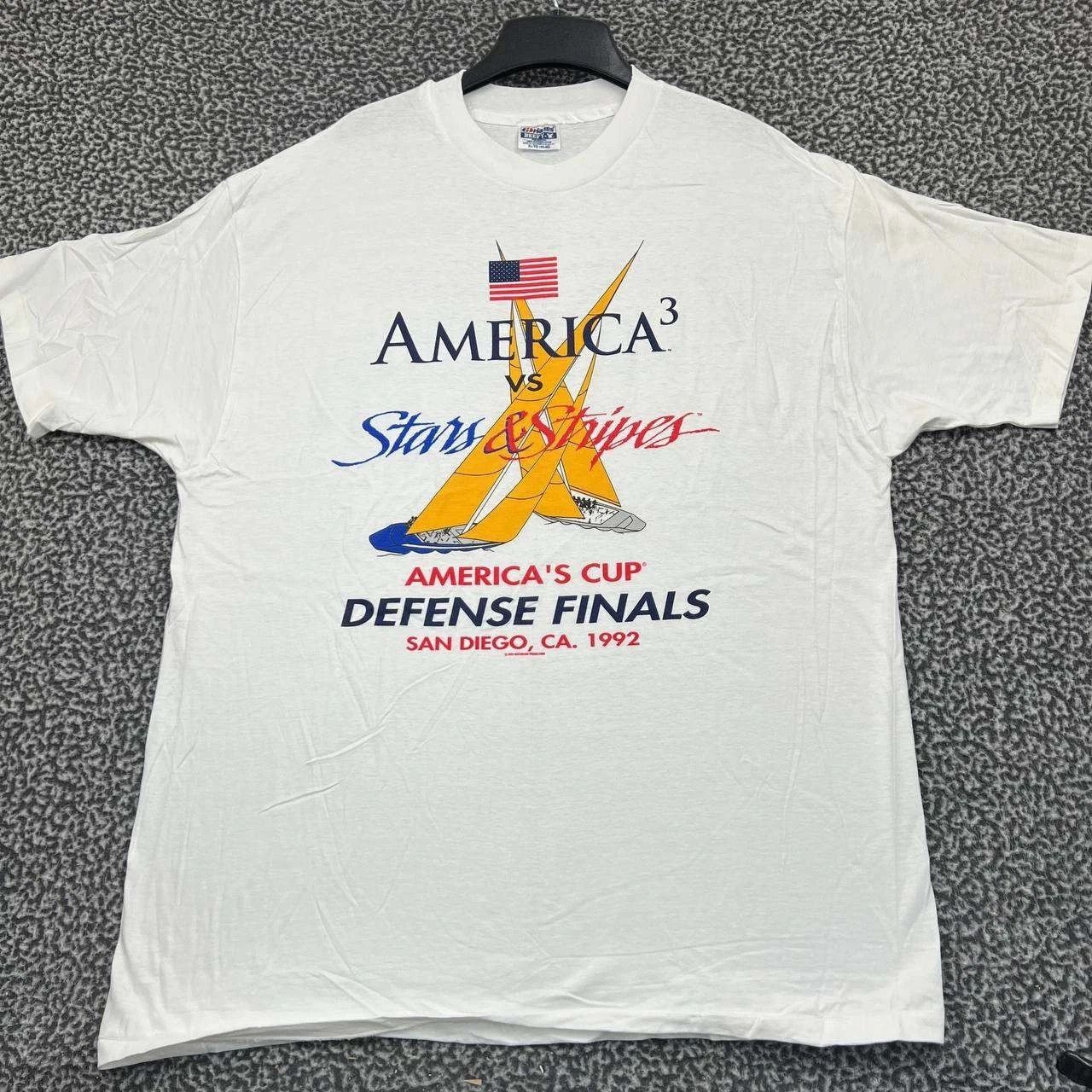 Hanes Vintage America's Cup Shirt Men XL White Beefy Deadstock Size US XL / EU 56 / 4 - 1 Thumbnail