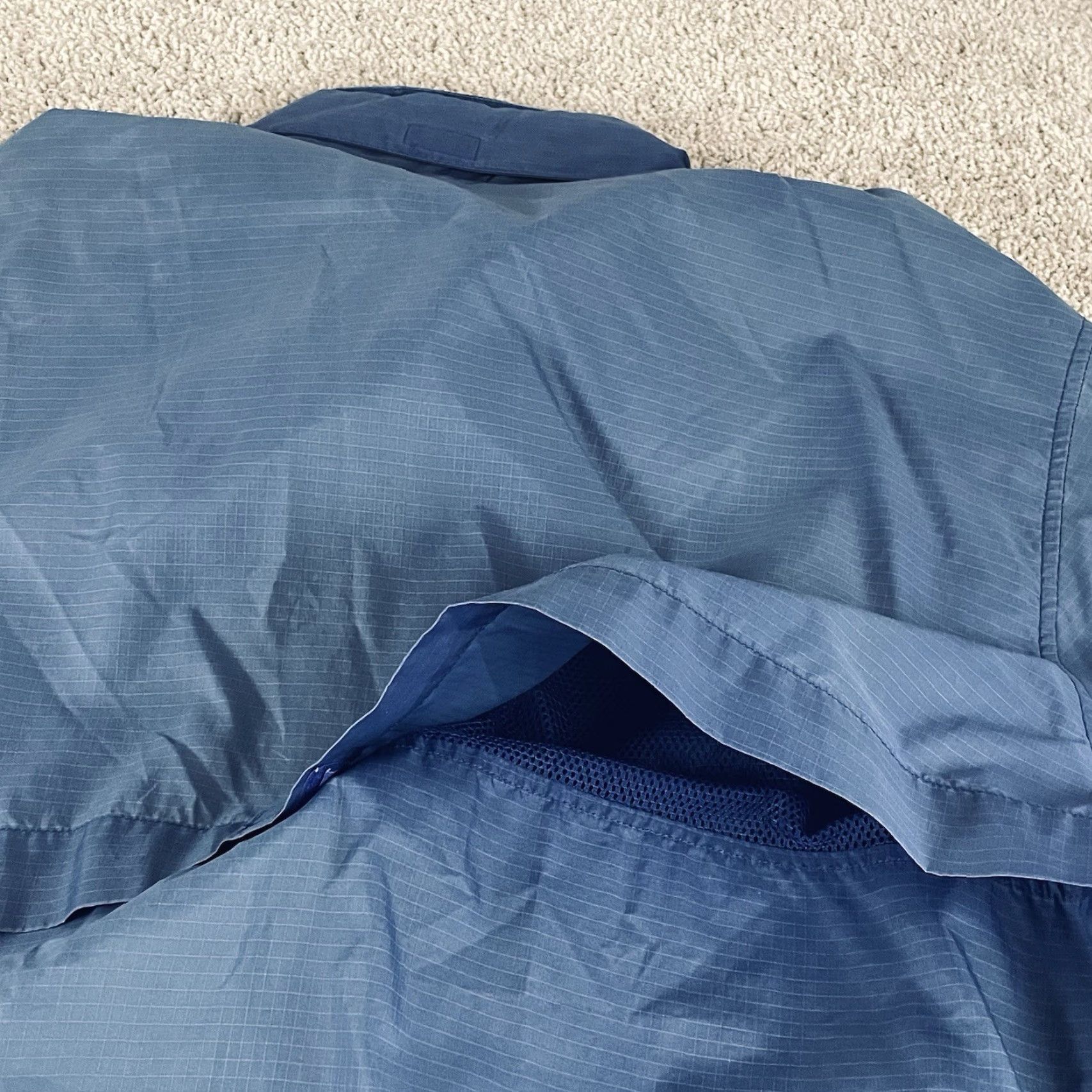 Eddie Bauer Eddie Bauer Jacket Mens 2XL Ebtek Windbreaker Hooded Pockets Zip Zip Pocket Blue E118 Size US XXL / EU 58 / 5 - 3 Thumbnail
