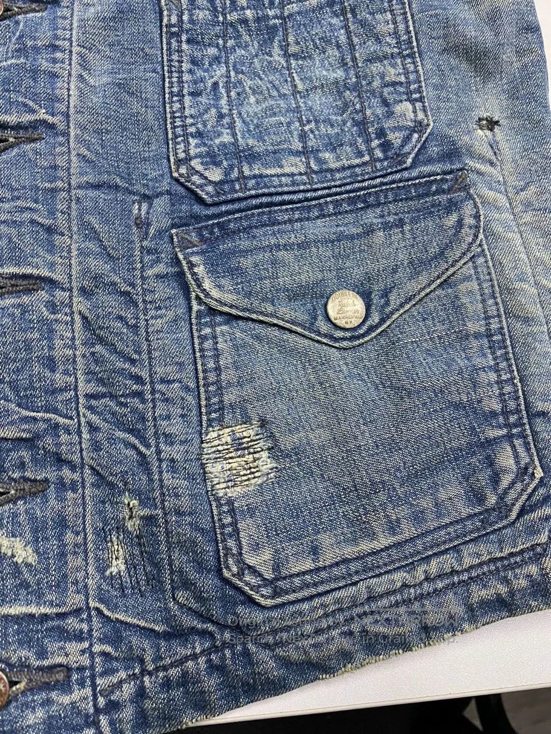 RRL Ralph Lauren vintage rrl denim vest with heavy washing. Size US XS / EU 42 / 0 - 5 Thumbnail