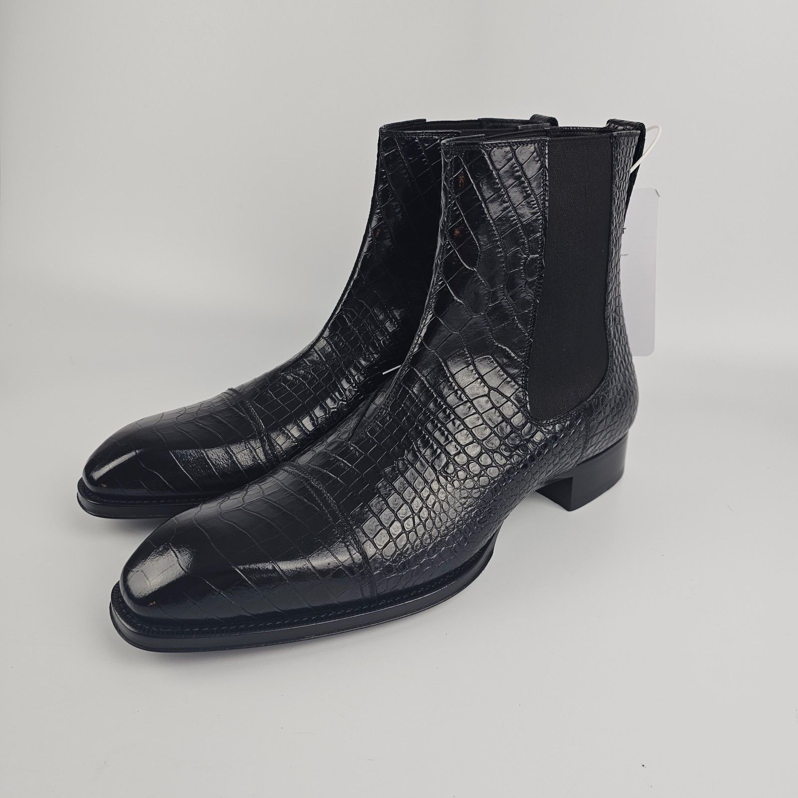 Tom Ford TOM FORD Black Embossed Leather Ankle Boots New & Authentic Size US 7 / EU 40 - 1 Thumbnail