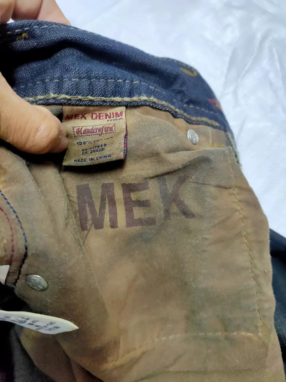 MEK Mek japanese distressed low waist denim Size US 33 - 7 Thumbnail