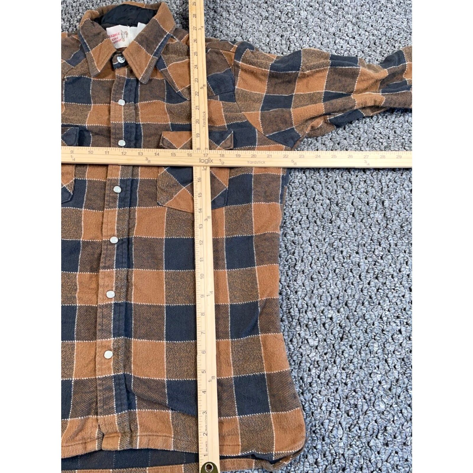 Vintage VINTAGE Western Style Flannel Shirt Adult Large Brown Black Check Pearl Snap Size US L / EU 52-54 / 3 - 5 Thumbnail