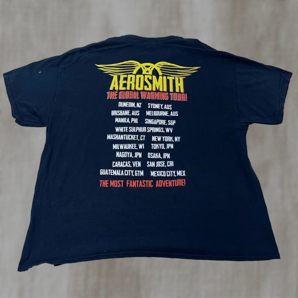 Gildan Aerosmith Shirt Men 2XL Black Band Tee Global Warming Tour Y2K Retro 2013 Graphic Print Crew Neck Short Sleeve Cotton Gildan T-Shirt Mens Size US XXL / EU 58 / 5 - 1 Thumbnail