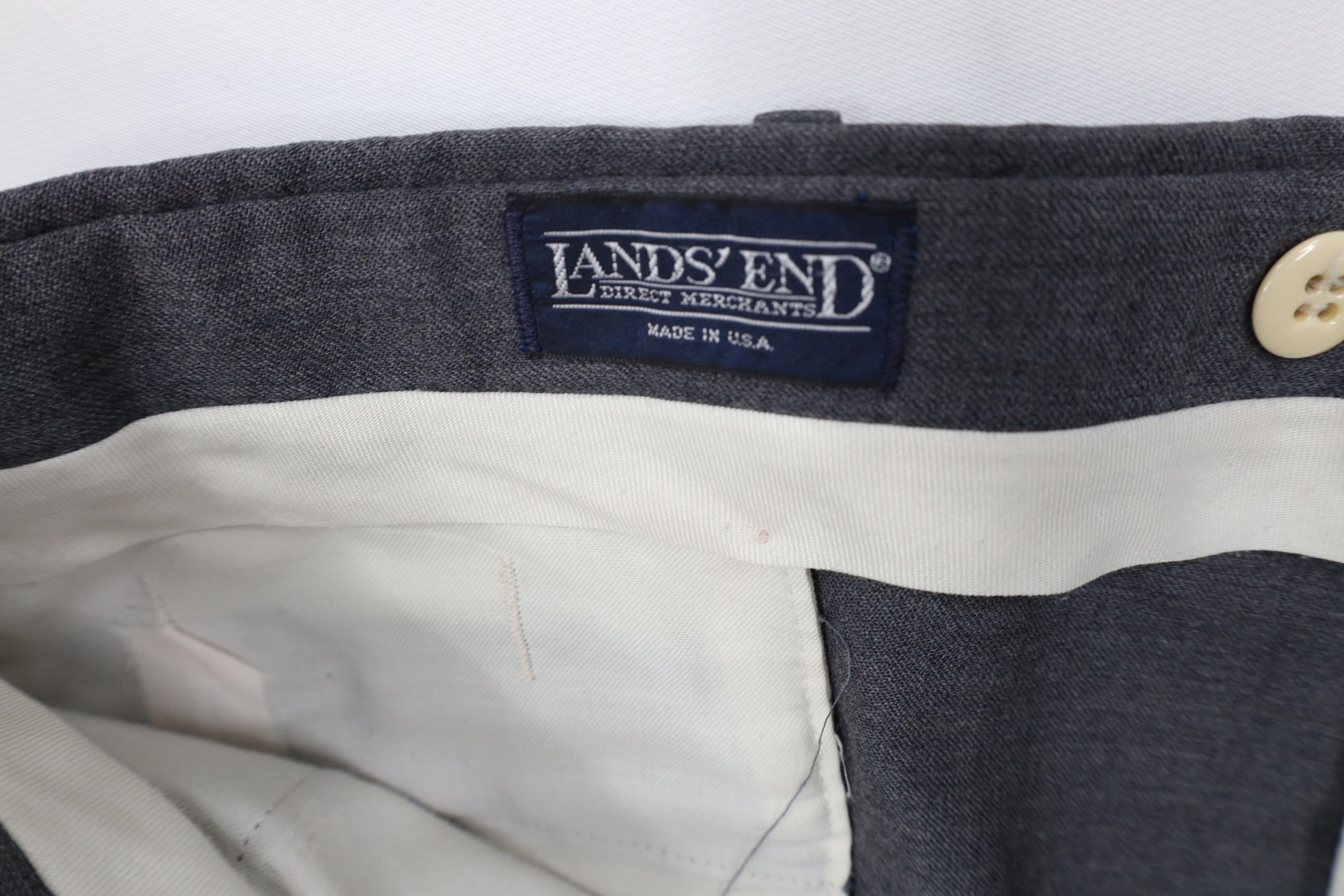 Lands' End Vintage 80s Lands End Knit Wide Leg Chino Pants Gray USA Size US 40 / EU 56 - 9 Thumbnail