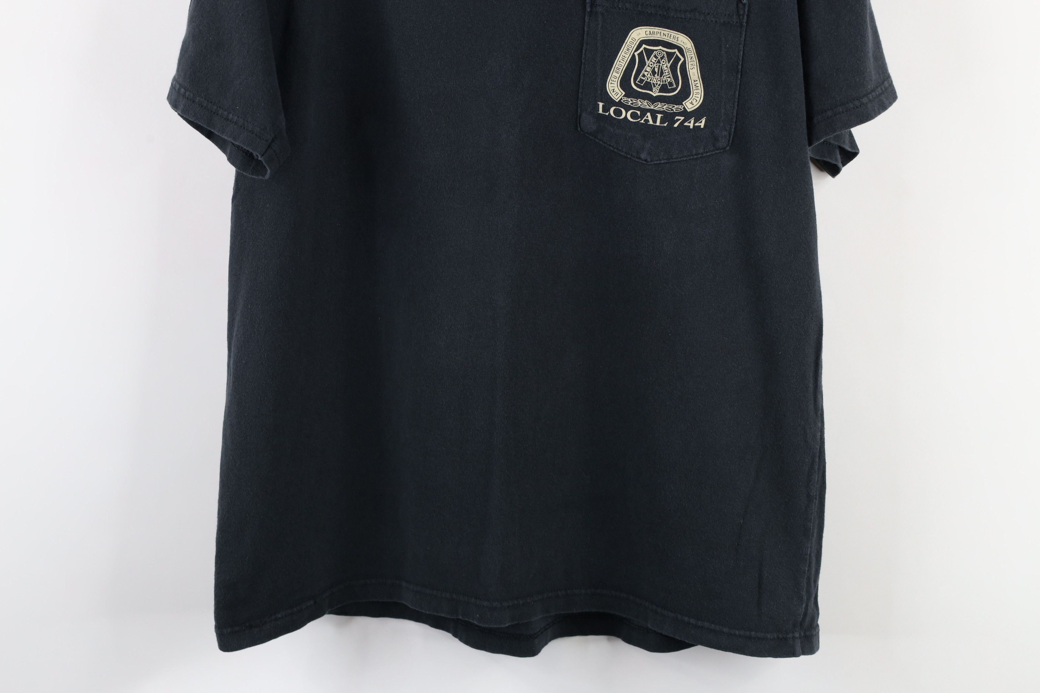 Vintage Vintage 90s 744 Union Carpenters and Joiners T-Shirt Black Size US XL / EU 56 / 4 - 3 Thumbnail