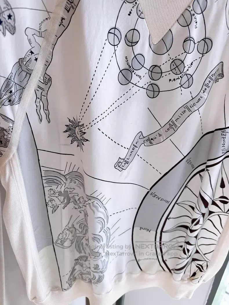 Hermes Hermes Constellation Star Chart Silk Printed Top Size XS / US 0-2 / IT 36-38 - 3 Thumbnail