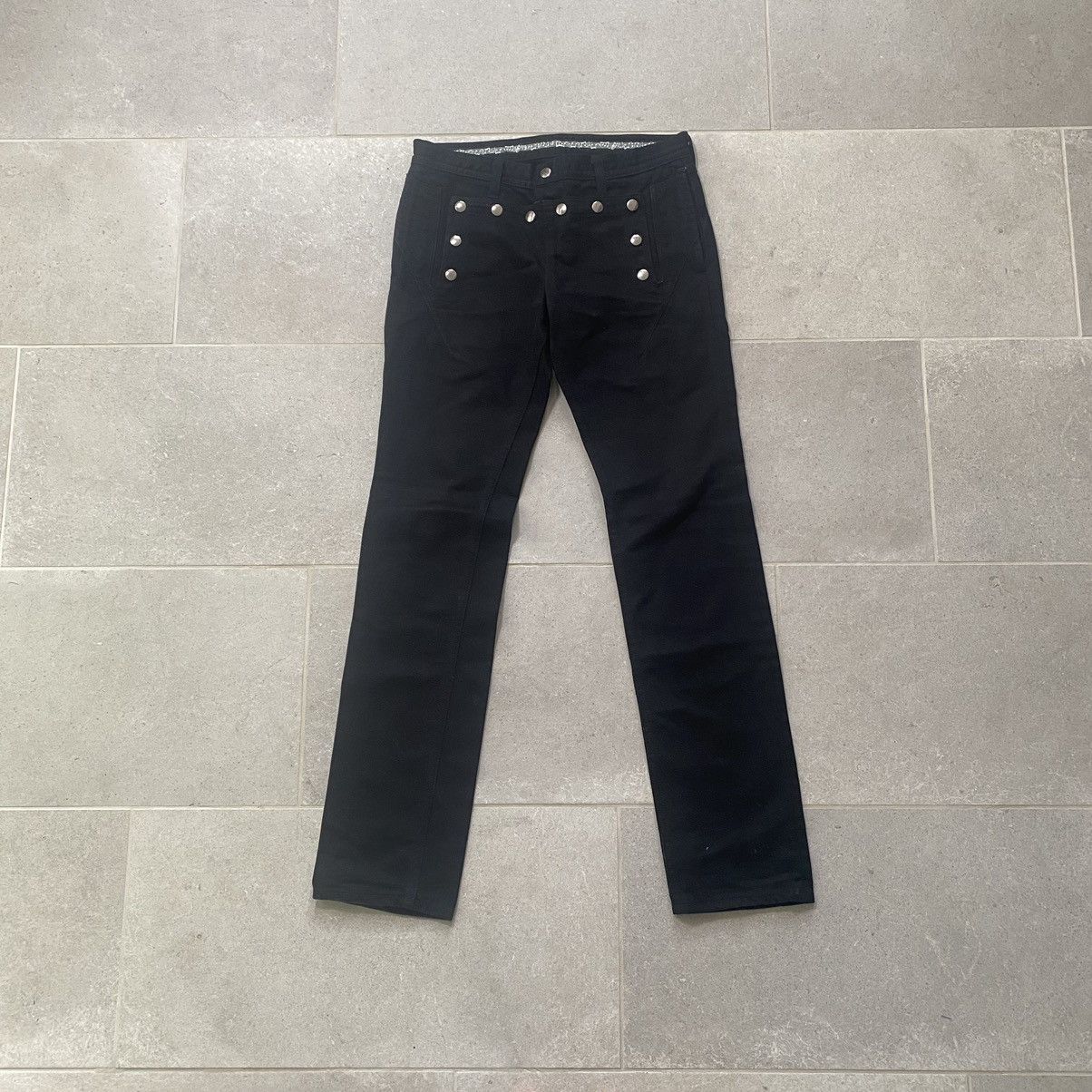 Number (N)ine Number (N)ine Black Front Button Pocket Denim Size US 30 / EU 46 - 1 Thumbnail