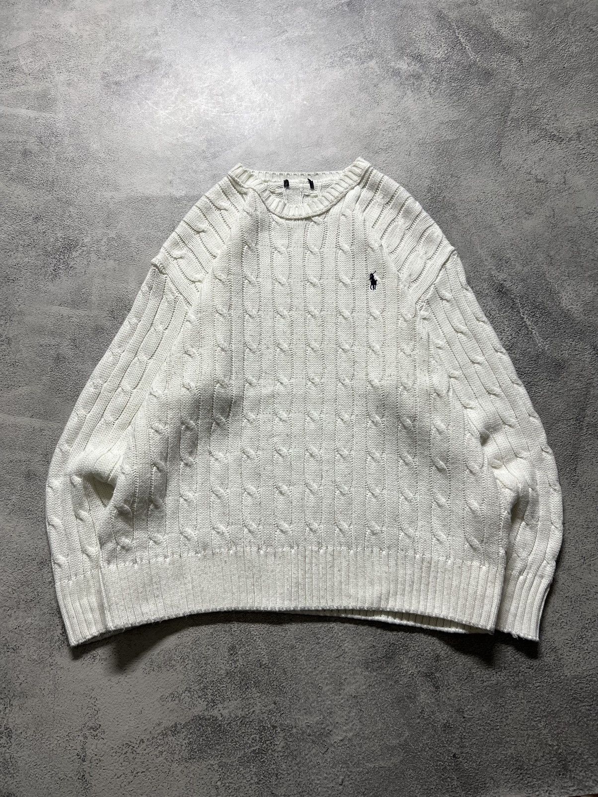Polo Ralph Lauren × Vintage Vintage Y2k Polo By Ralph Lauren 🤍 Knit Sweater White 90’s Size US XL / EU 56 / 4 - 4 Thumbnail