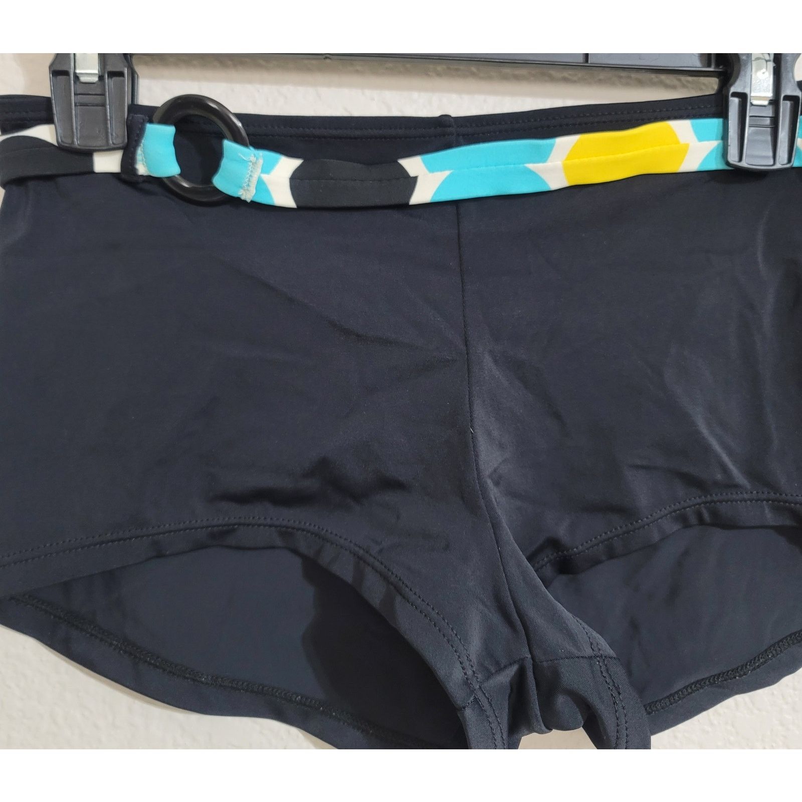 Other Malibu Black Teal Yellow Cheeky Swim Bottoms Large Size ONE SIZE - 2 Thumbnail