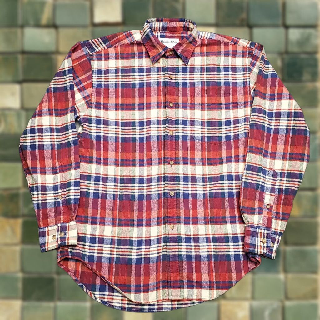 Vintage VINTAGE Willow Bay Shirt Mens M Red Plaid 100% Cotton Twill Casual Button-Up Long Sleeve Collared Size US M / EU 48-50 / 2 - 1 Thumbnail