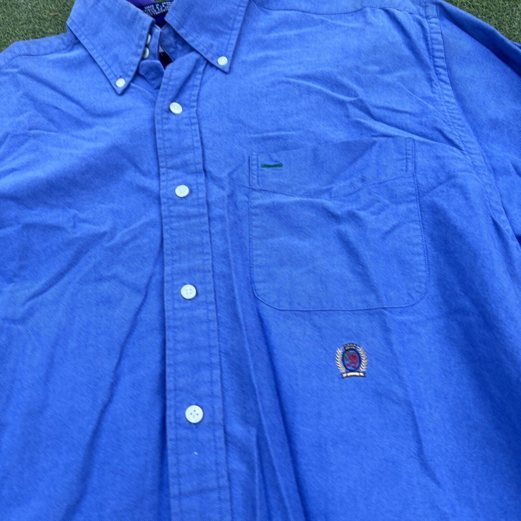 Tommy Hilfiger Vintage Tommy Hilfiger Button Up Shirt Mens 90’s Medium Blue Crest Size US M / EU 48-50 / 2 - 3 Thumbnail