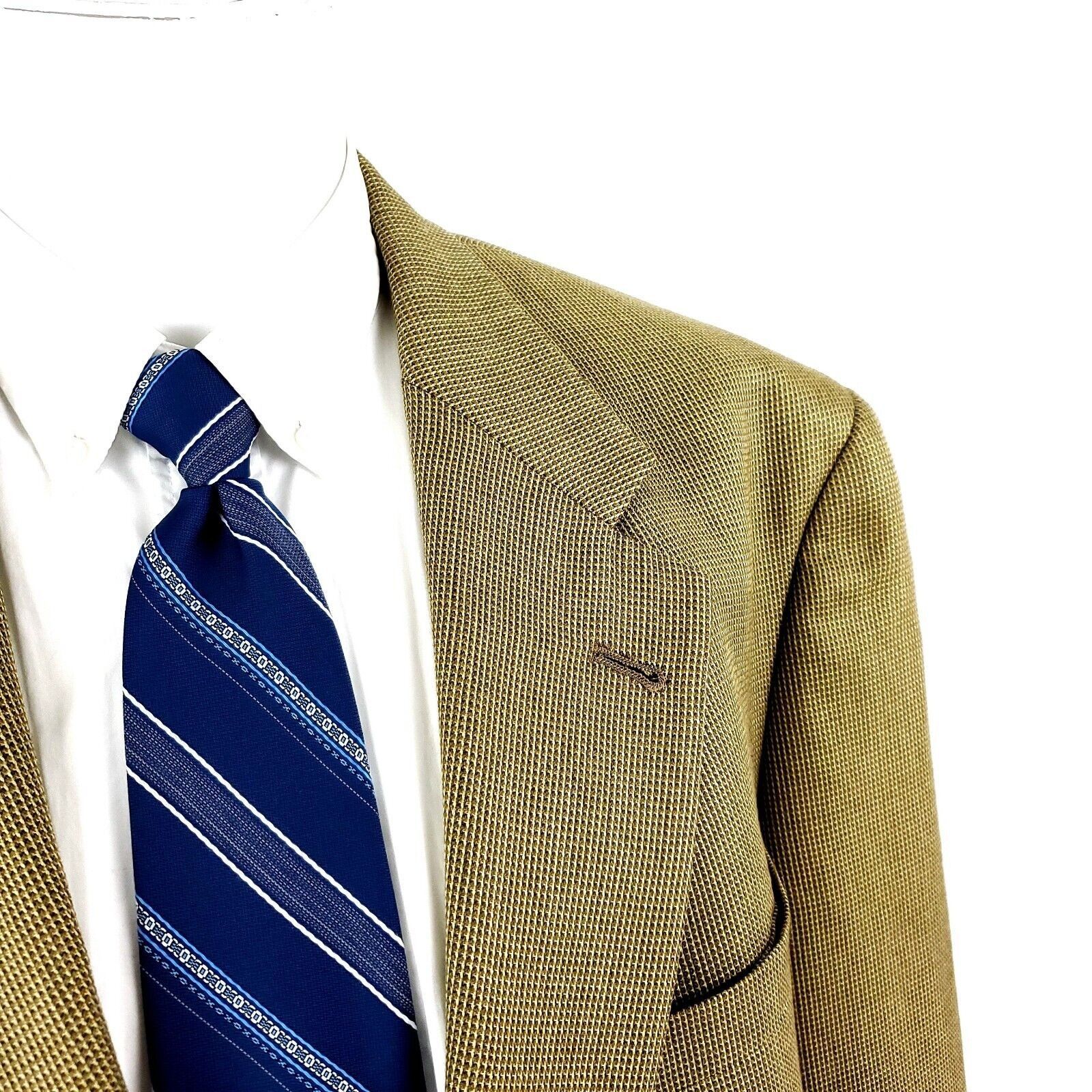 Hart Schaffner Marx Hart Schaffner Marx Wool 2 Button Sport Coat 46L Tan Nailshe Size 46L - 2 Thumbnail