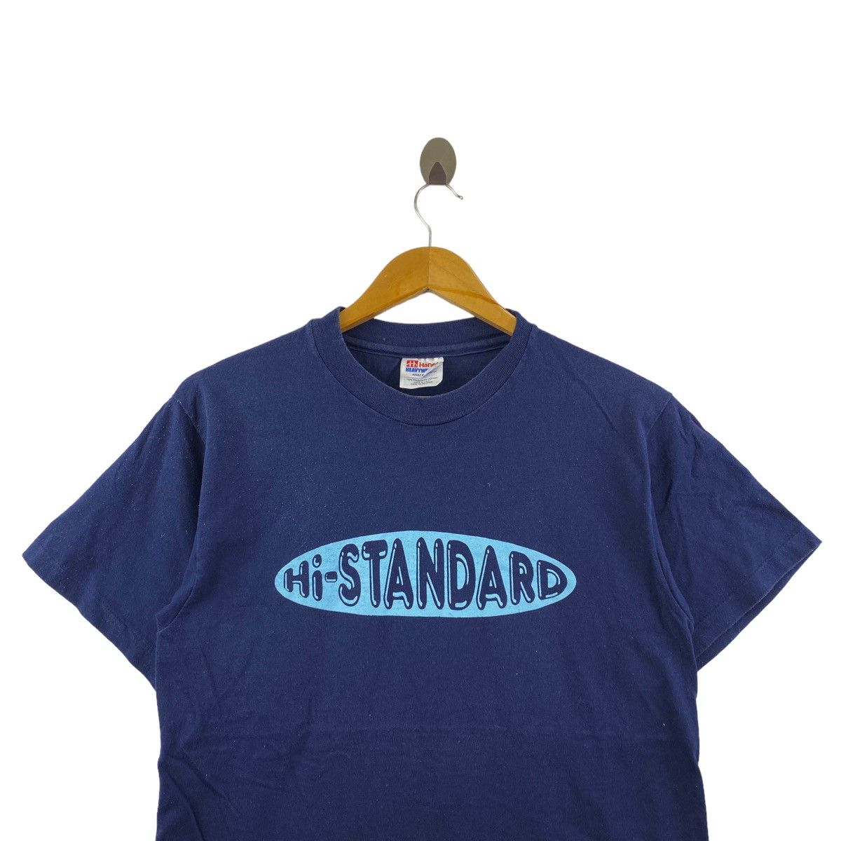 Vintage Vintage 90s Hi STANDARD Japanese Rock Band Navy Short Sleeve Size US M / EU 48-50 / 2 - 2 Thumbnail