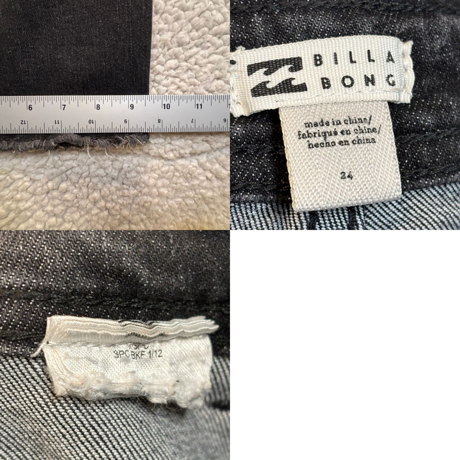 Billabong VINTAGE Billabong Jeans 2000s Women 24 Black Free Fall High-Waist Wide Leg Flare Raw Hem Size 42" / US 20 - 8 Thumbnail
