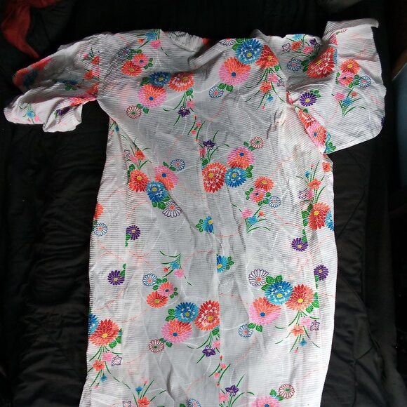 Vintage Vintage Neon Floral Robe Kimono Size M / US 6-8 / IT 42-44 - 6 Thumbnail