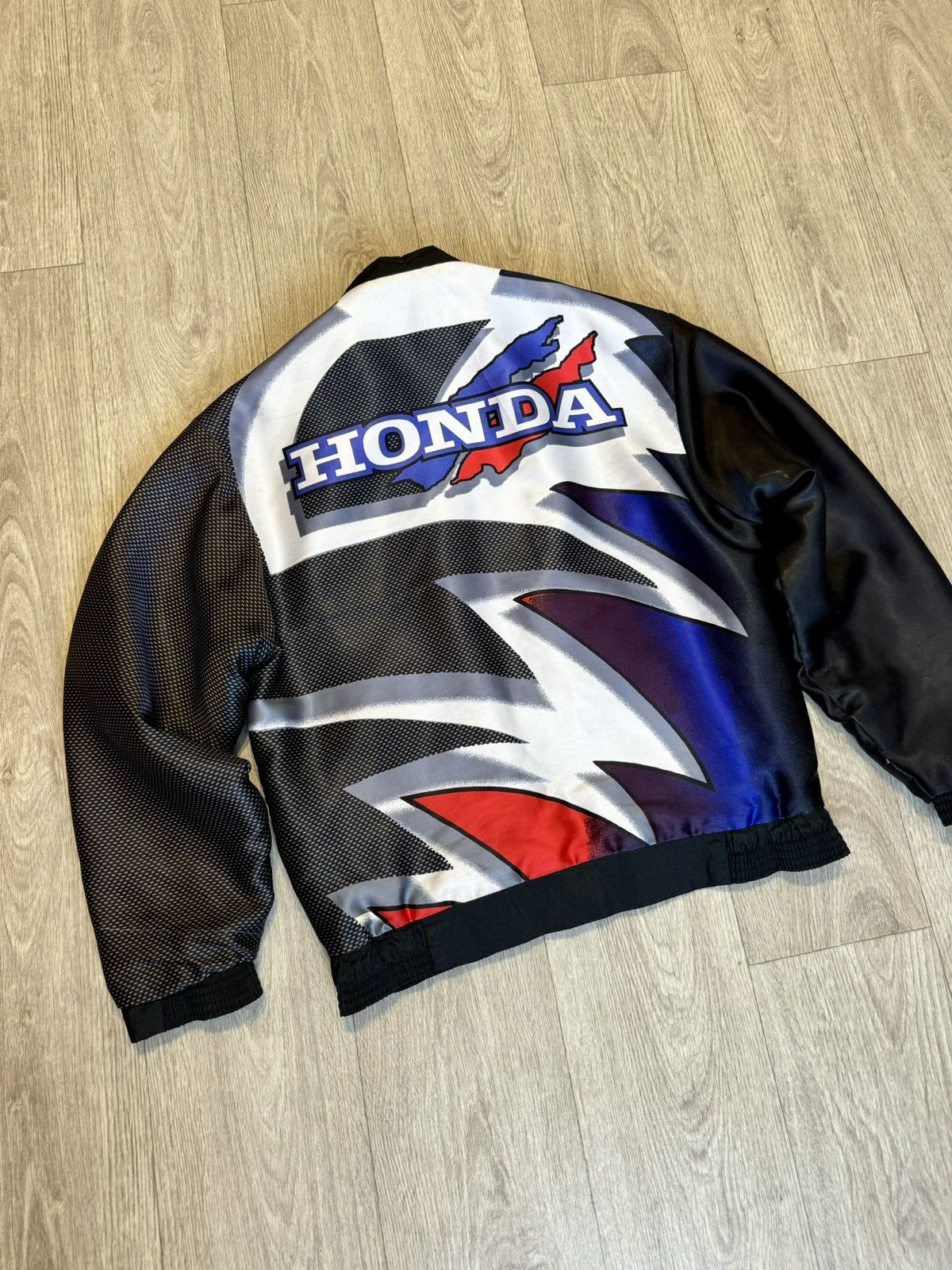 image of Vintage Honda Team Racing Bomber Jacket 90's in Black, Men's (Size Medium)