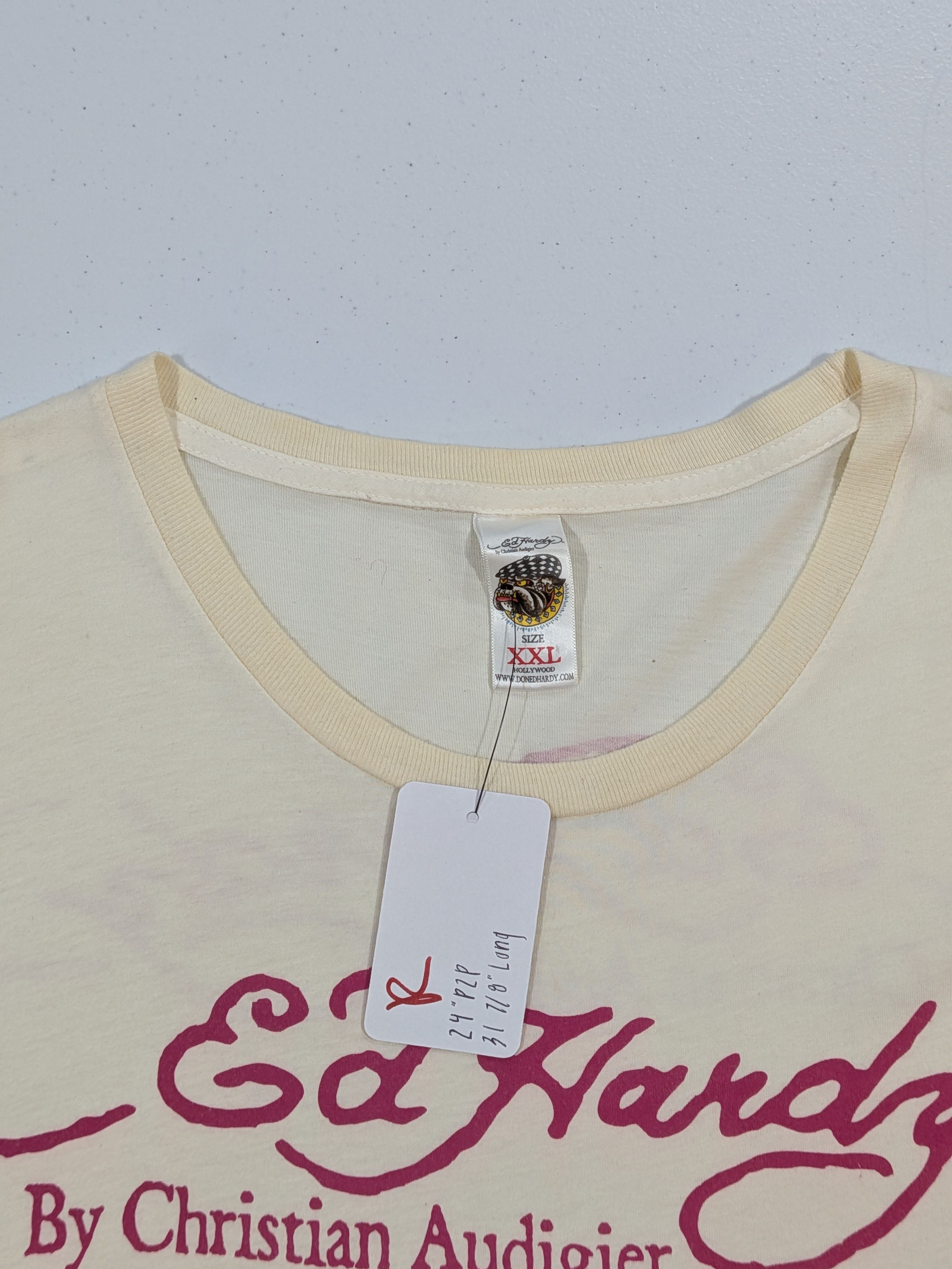 Christian Audigier Vtg Ed Hardy by Christian Audigier Blinged Out Bulldog Tee Size US XXL / EU 58 / 5 - 2 Thumbnail